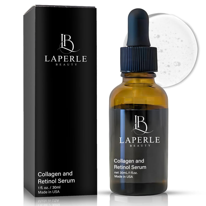 Laperle beauty Collagen + Retinol Serum for face with Hyaluronic Acid 1 fl oz | Anti Aging, Reduce Fine Line & Wrinkles | Paraben Free and Cruelty-Free | Retinol Serum to Increase Skin Cells