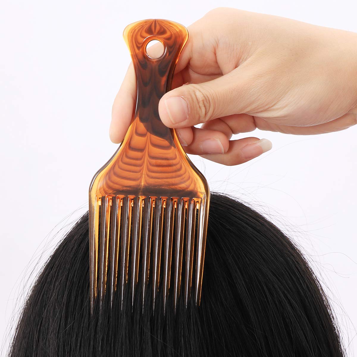 Frcolor Hair Pick Comb Ultra Smooth No Frizz Hair Lift Pick Comb for Hairstyle (Coffee)