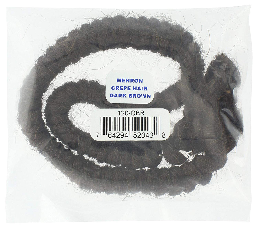 Mehron Crepe Hair 12-inch Braid (Dark Brown)
