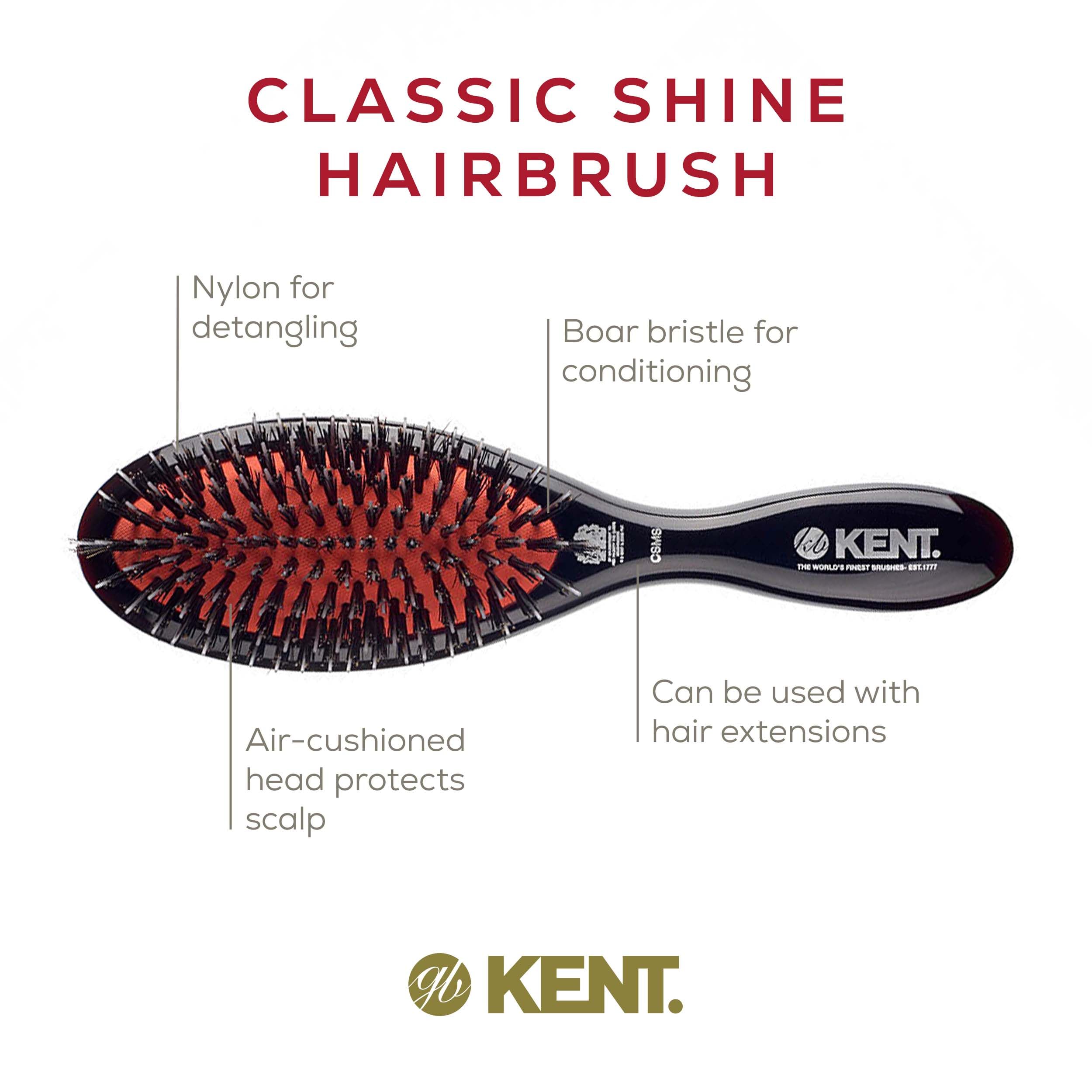 Kent Brushes Oval Porcupine Cushion Hairbrush, Ruby CSMS, Small, 6 Ounce
