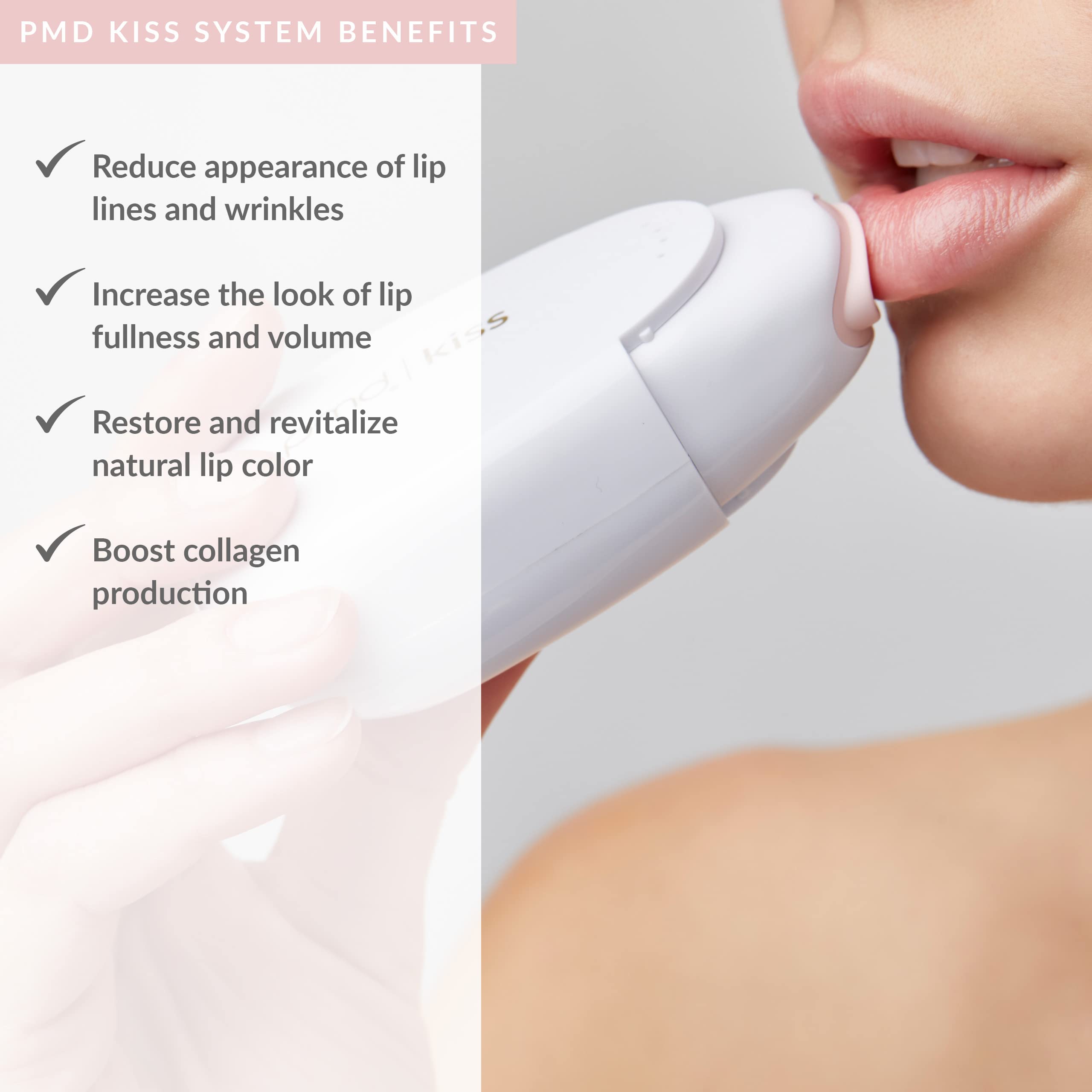 PMD Kiss Lip Plumping System - Smart Anti-Aging Lip Plumping Treatment - Pulsating Vacuum Technology for Fuller, More Youthful Lips