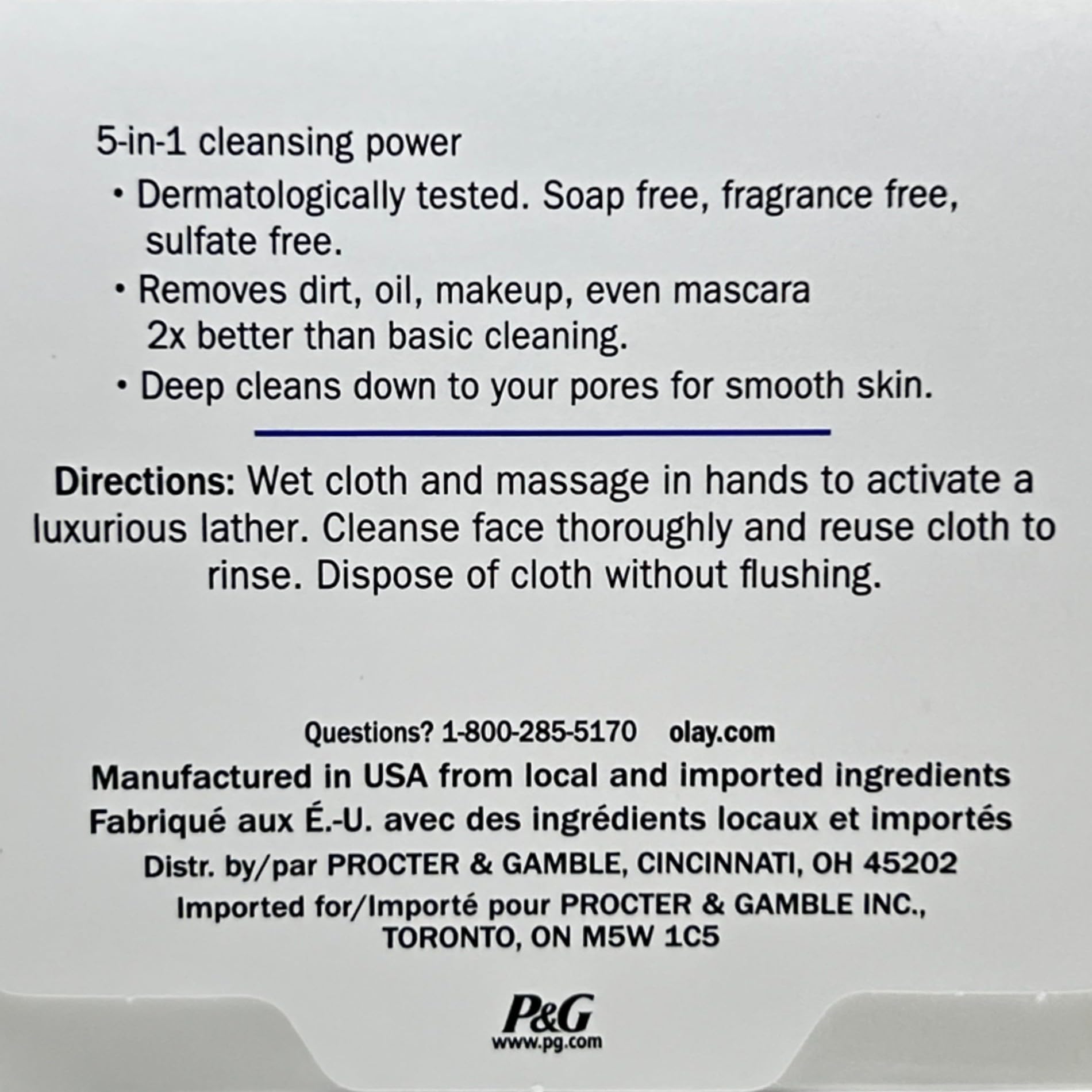 Olay Daily Deeply Clean 4-in-1 Water Activated Cleansing Face Cloths 33ct (Pack of 4)