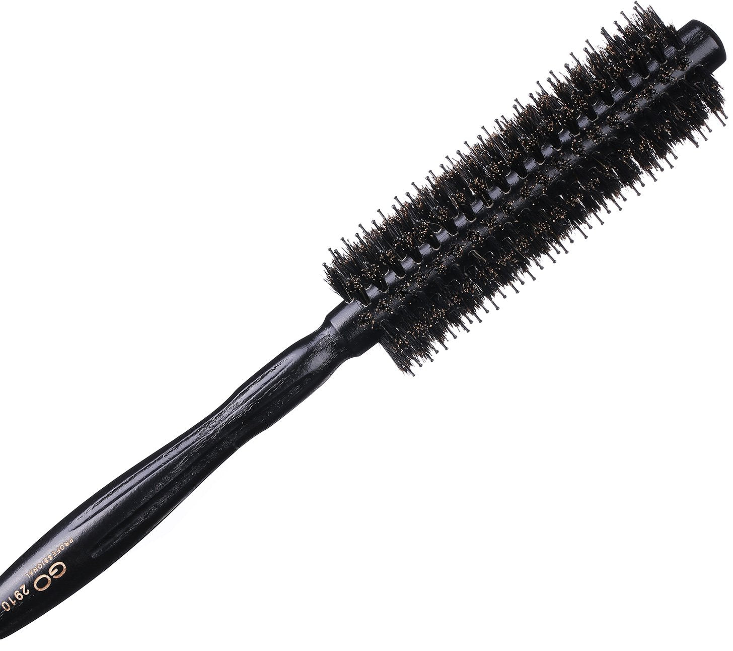 Perfehair Round Brush with Natural Boar and Nylon Bristles, Volumizing Hair Brush- 1. 5 Inch Diameter Barrel
