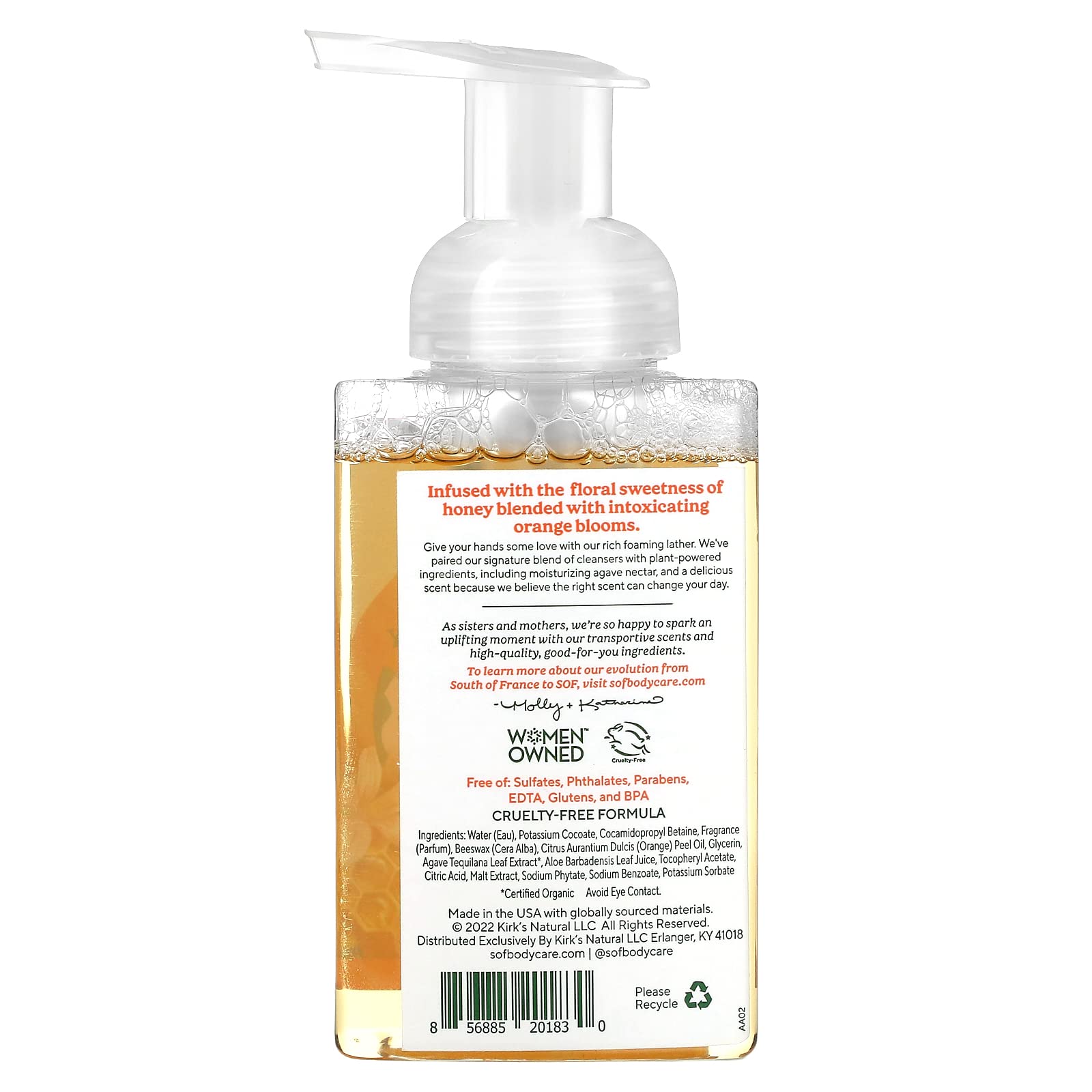 Hand Soap - Foaming - Orange Blossom Honey - 8 oz - 1 each by South Of France