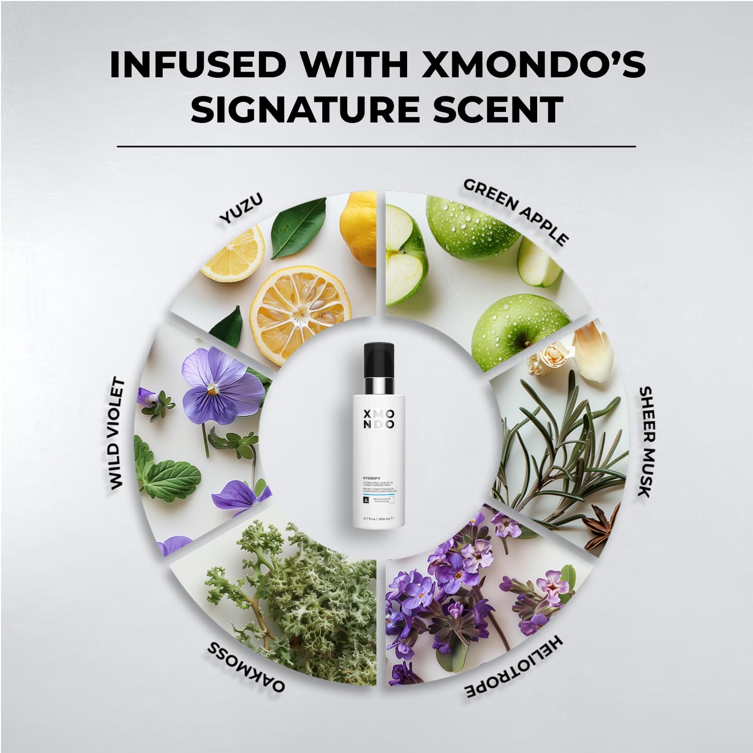 XMONDO Hair Hydrify Hydrating Leave-in Conditioning Mist | MoistureBind Technology Restores Hydration & Eliminates Frizz, Plant Based Extracts Revitalize Damaged Hair, Vegan Formula, 6.7 Fl Oz 1-Pack