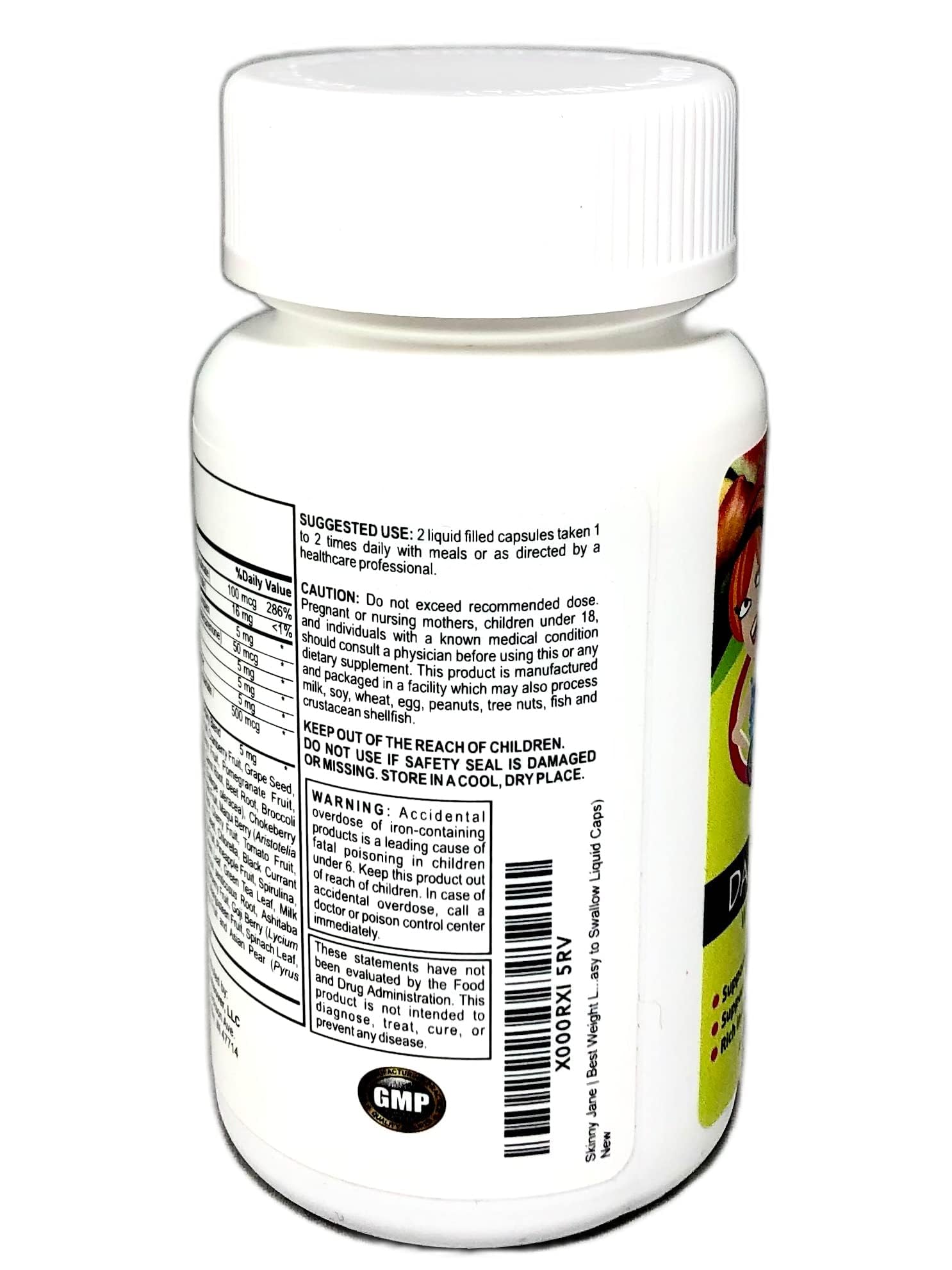 Skinny Jane | Best Daily Multi Vitamin Formula | Supports Immune System| Increases Energy | Well Being Formula | Unique Fruit and Veggie Blend (60 Easy to Swallow Liquid Caps)