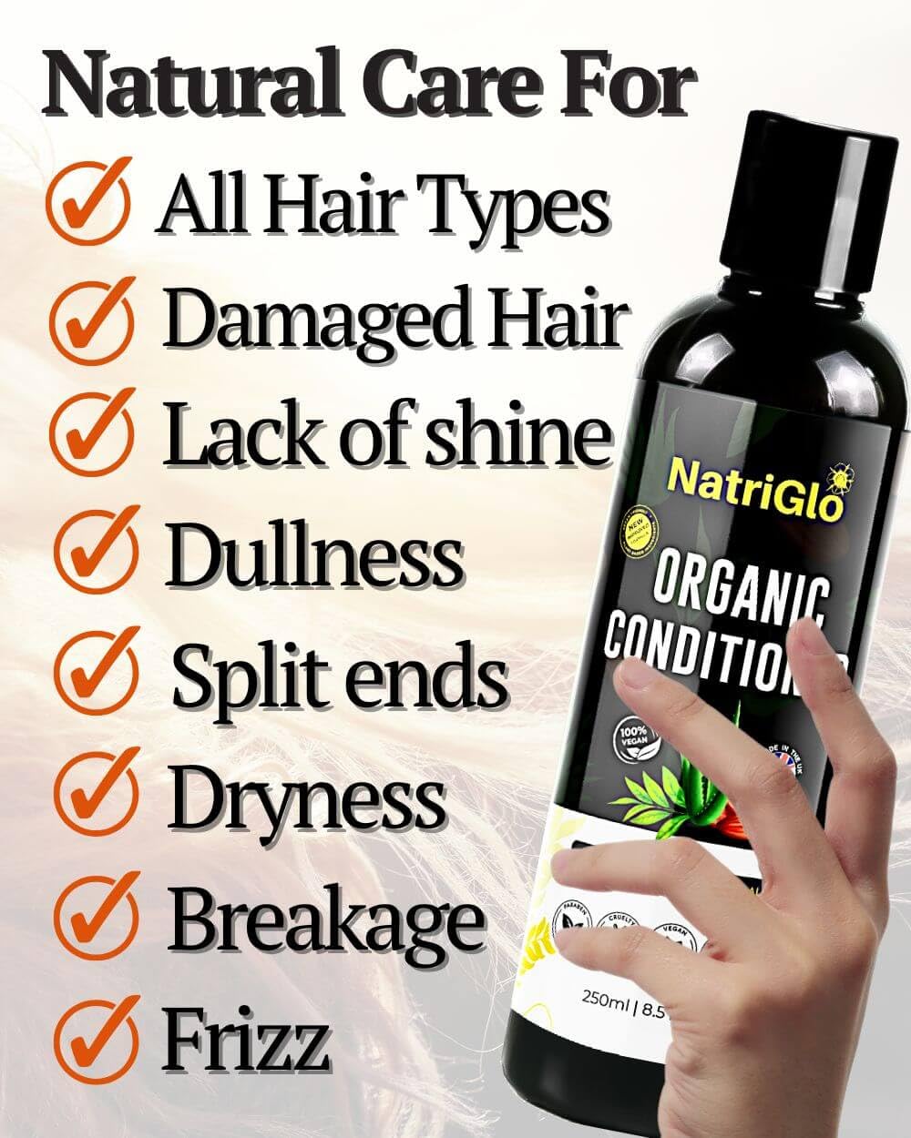 Organic Tea Tree Conditioner for Hair - Hair Conditioner for Dry Damaged Hair, Flaky, Itchy Scalp - Natural Hair Conditioner for Women & Men - Paraben, SLS, and Sulphate Free Conditioner
