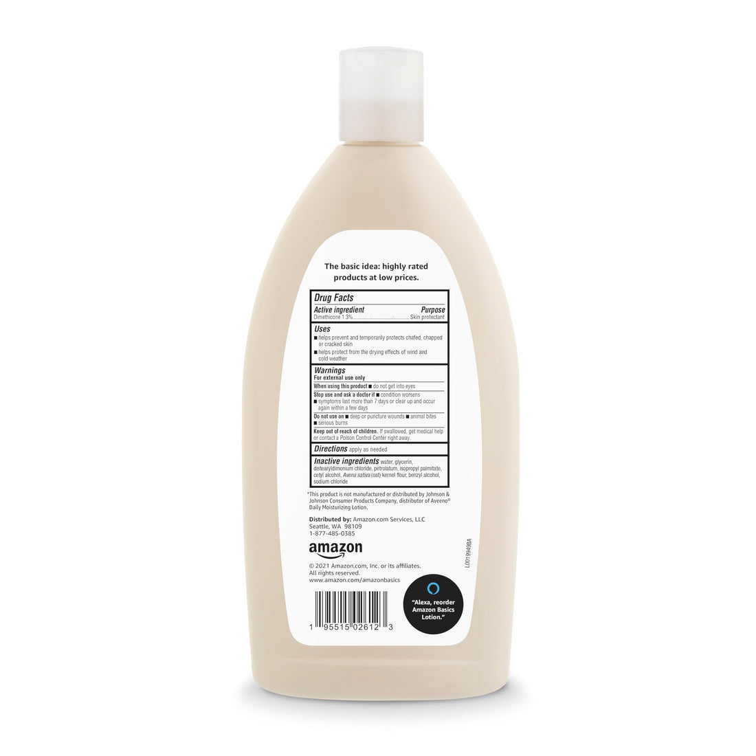 Amazon Basics Daily Oatmeal Body Lotion and Skin Protectant Moisturizer, Fragrance Free, 18 Fl Oz (Pack of 6) (Previously Solimo)