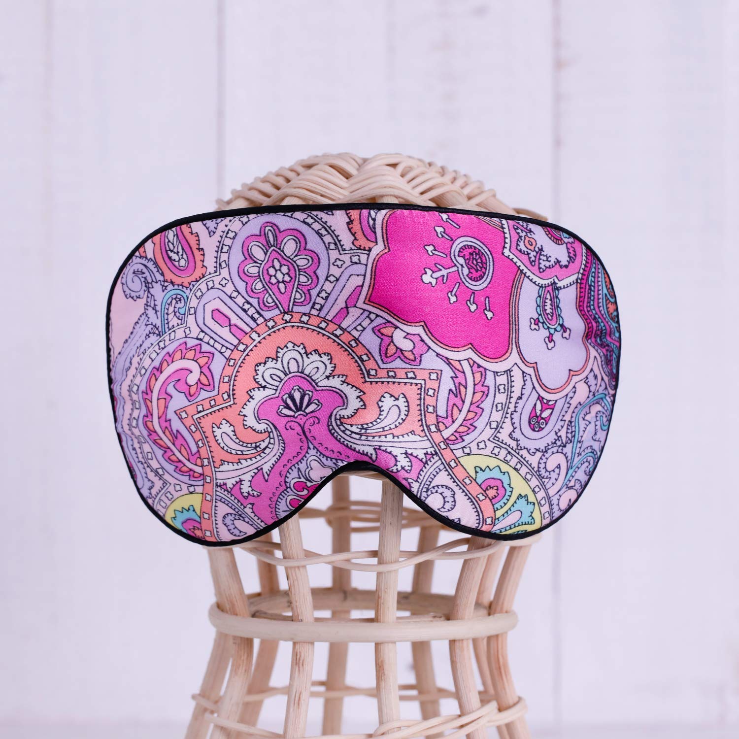 #12 : Maxfeel 100% Pure Silk Eye Mask Sleep Eye Mask Eye Cover Eyeshade Sleeping Eye Mask Printed Colors (#12)