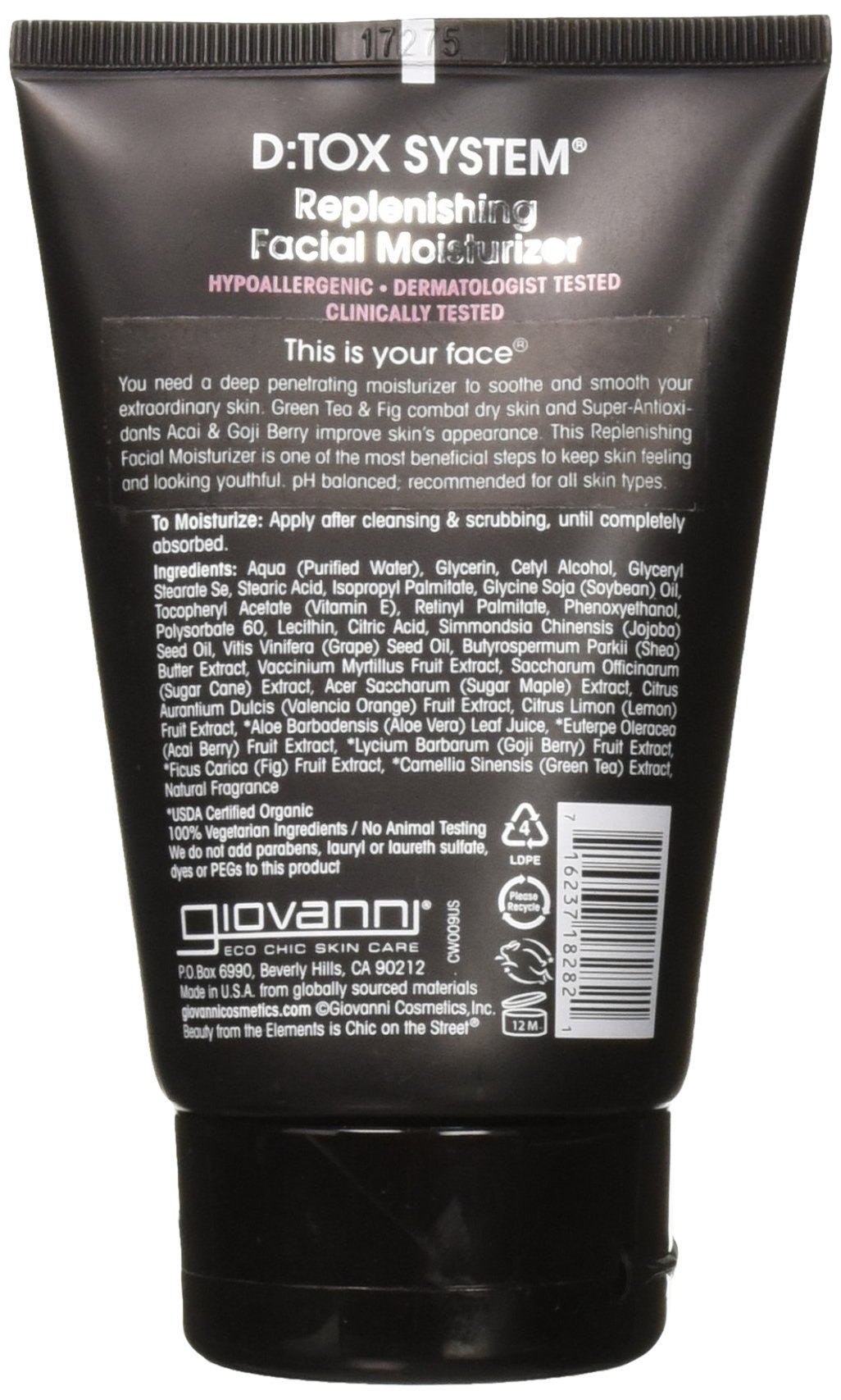Giovanni Detox System Face Moisturizer, 4 Ounce - 2 per case.