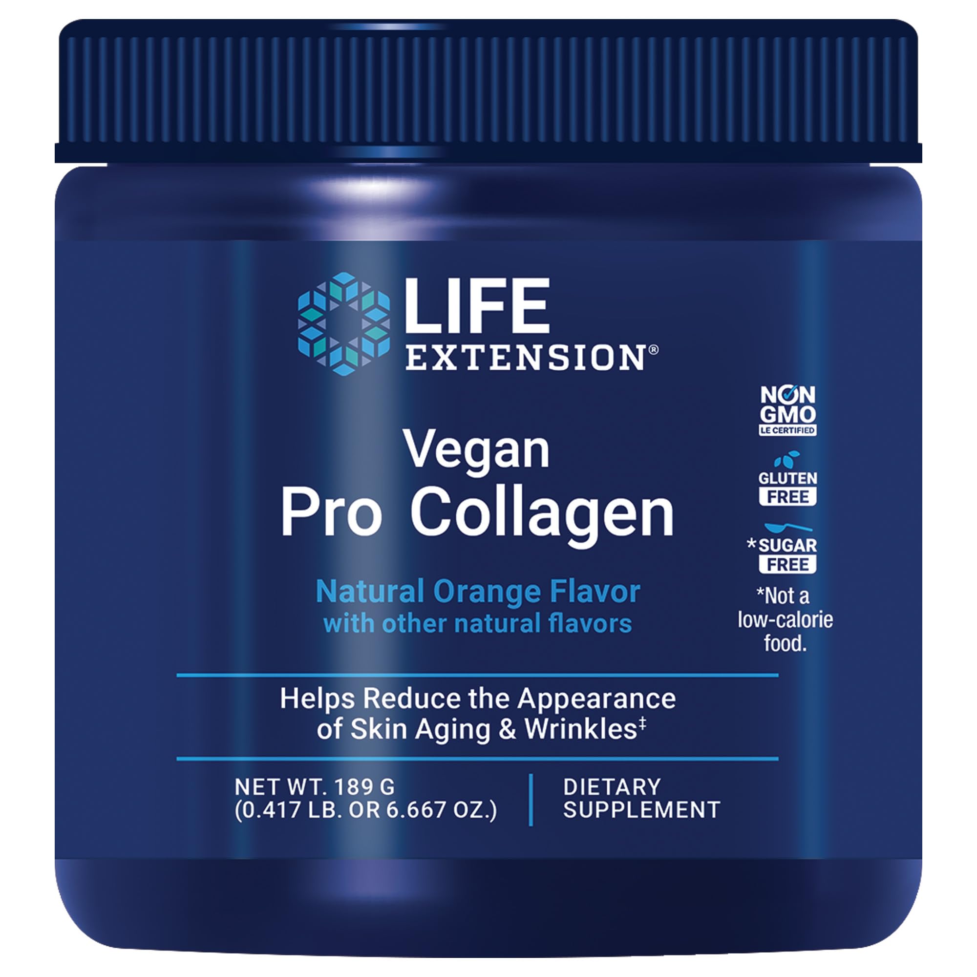 Life Extension Vegan Pro Collagen, Collagen Builder Support, Skin Health, Type I Collagen Amino acids, gotu kola, Vitamin C, Gluten-Free, Non-GMO, Vegan, 30 Servings