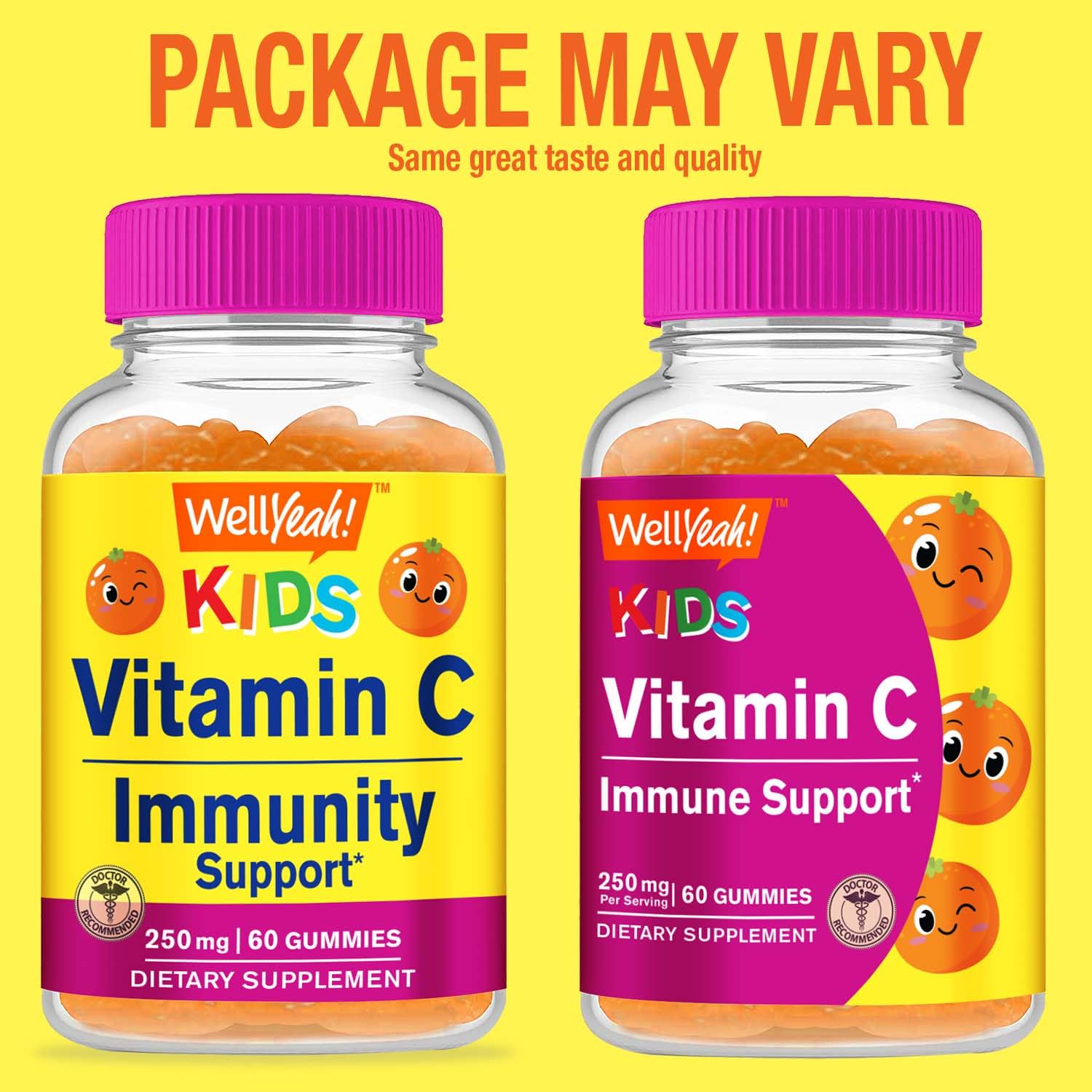 WellYeah Kids Vitamin C Gummies (250mg) - 60 Gummies