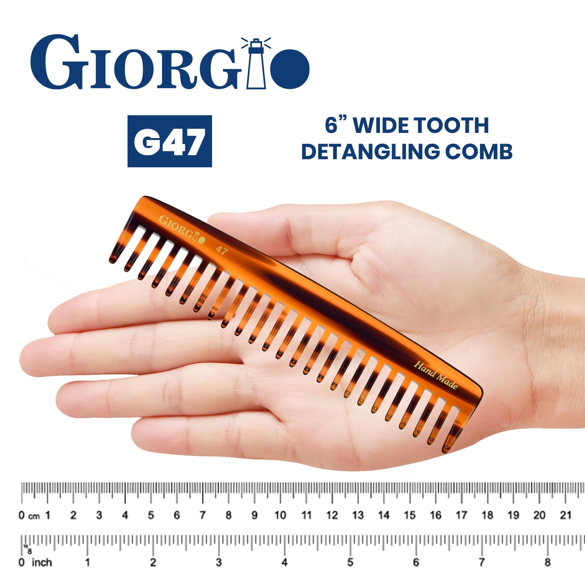 GWL Giorgio Hand Made Flexible Comb 6 Long (Tortoise G47)