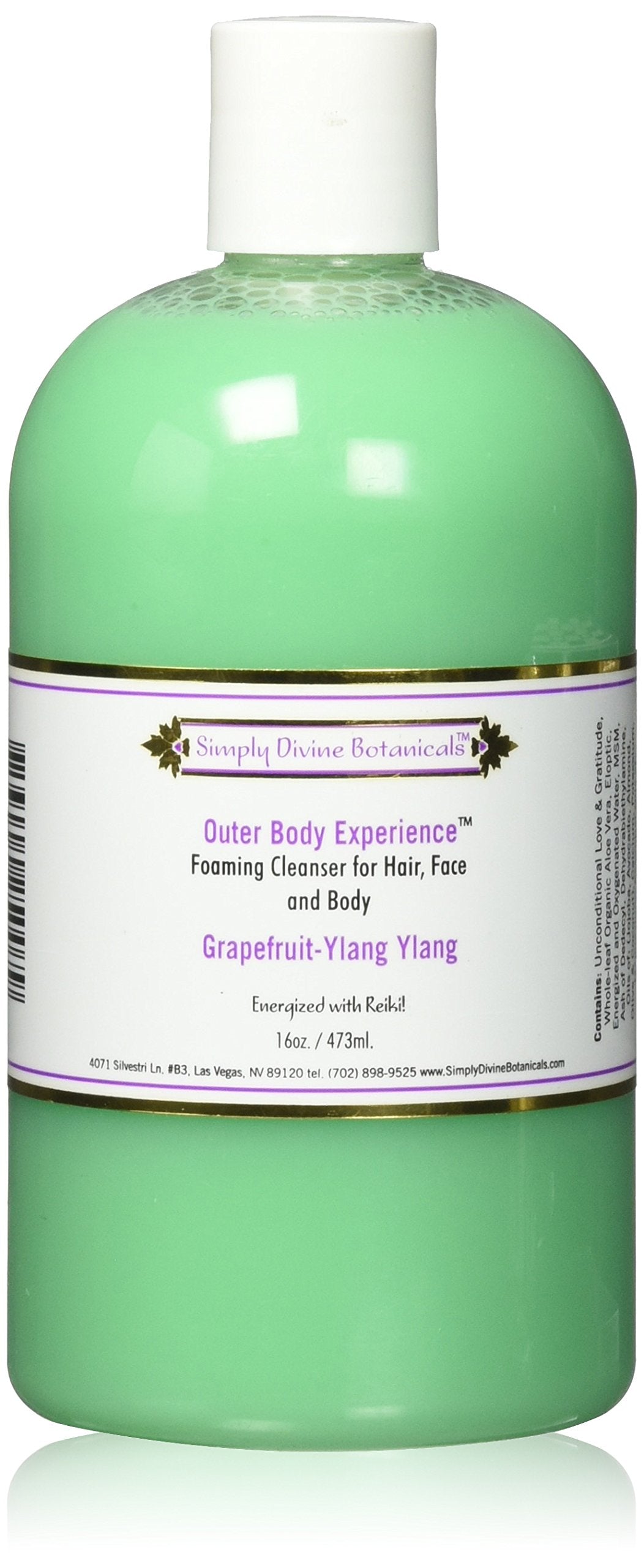 Outer Body Experience Grapefruit Ylang Ylang Foaming Cleanser 16 oz by Simply Divine Botanicals