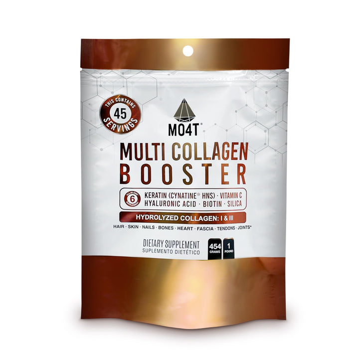 Multi Collagen Booster Powder – Extra Strength Collagen Supplement with Added Keratin, Biotin, Hyaluronic Acid, Vitamin C & Silica – Extra Nutrients for Hair Nail, Joints & Skin -1 Pound