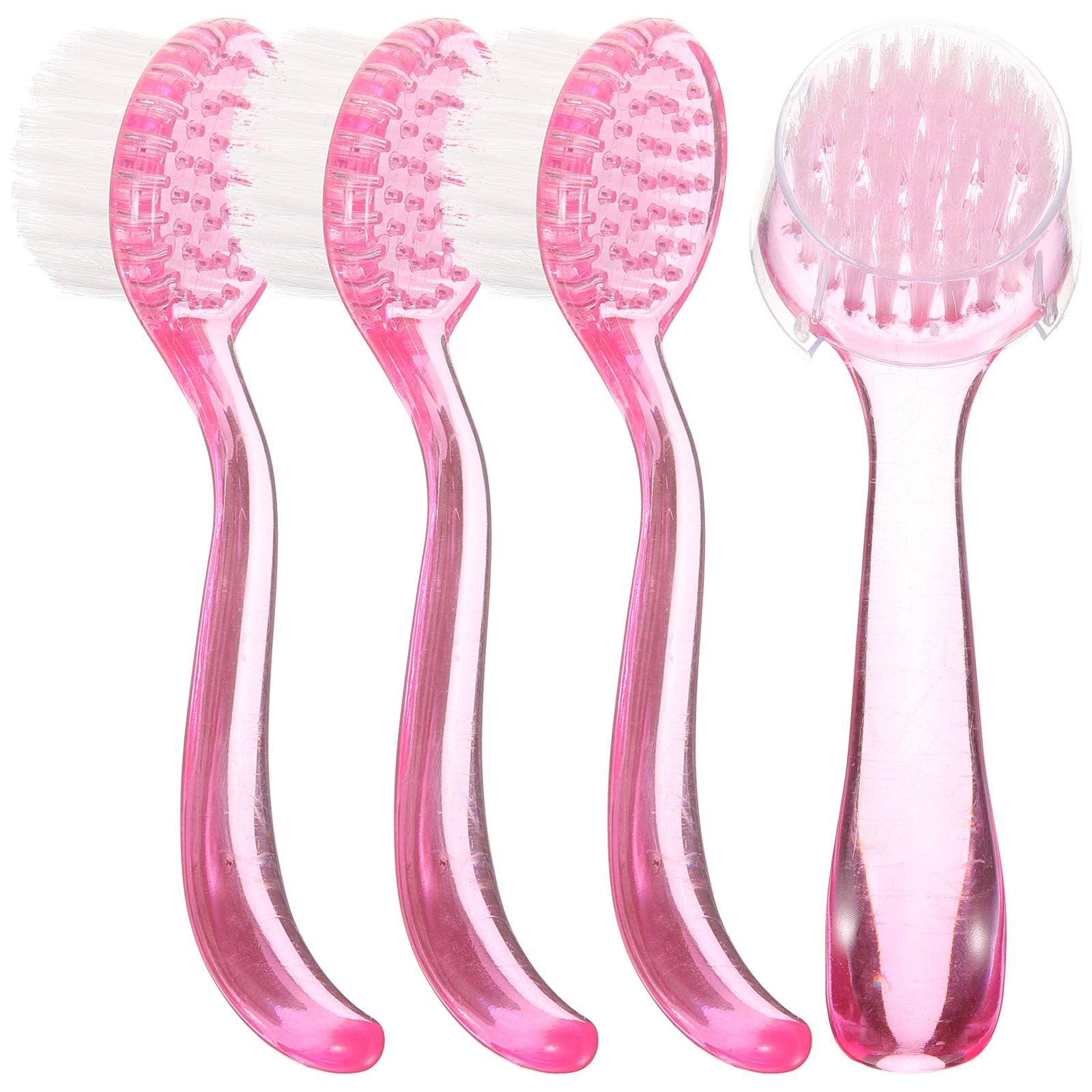 Artibetter 4PCS Face Cleaning Brush with Cap Pore Scrub Facial Exfoliator Cleaner