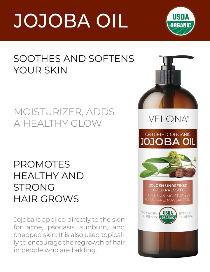 velona USDA Certified Organic Flaxseed Oil - 16 fl oz | 100% Pure and Natural Carrier Oil | Unrefined, Cold Pressed | Hair Growth, Body, Face & Skin Care | Use Today - Enjoy Results