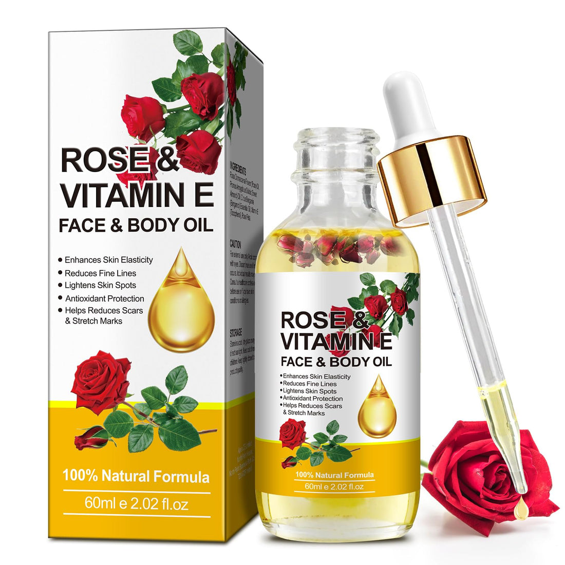 Xaarty Vitamin E Oil, Pure and Natural Body Oil, Premium Grade Essential Oils for Skin Moisturizing, Anti-Aging, Reduce Pigmentation, 2.02 Oz