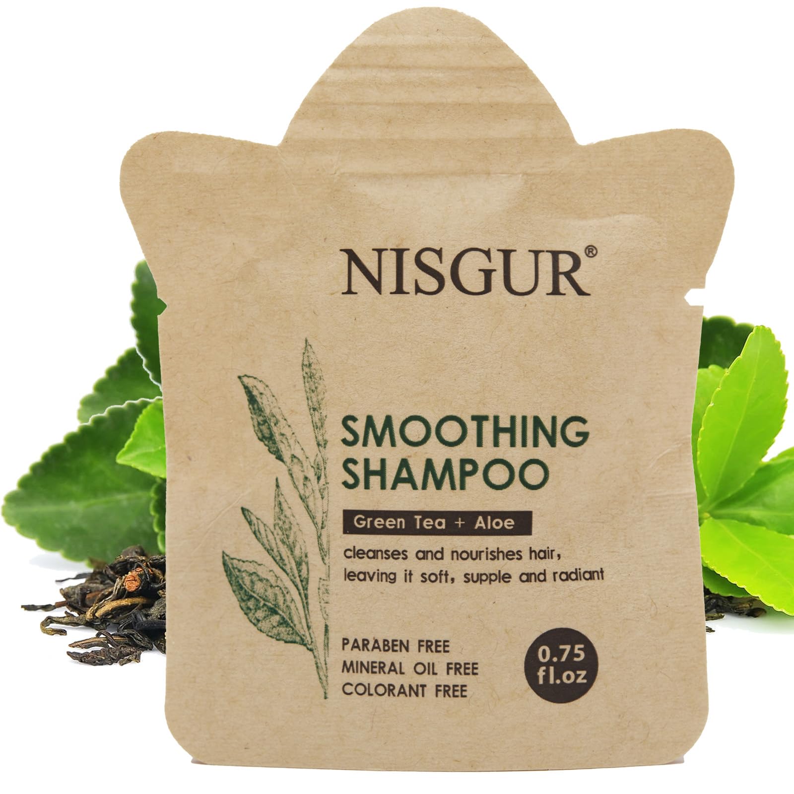 NISGUR Hotel Shampoo Bulk 0.75 oz Pack of 100 Travel Shampoo Kraft Paper Pouch