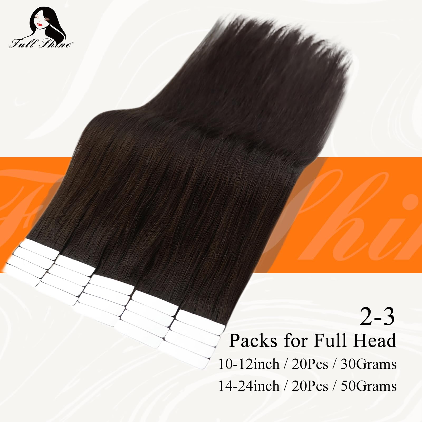Fshine Seamless Tape Hair Extensions 10 Inch Tape In Remy Human Hair Color 2 Darkest Brown 30 Gram Invisible Glue In Short Straight Remy Hair Tape in Extensions 20 Pieces