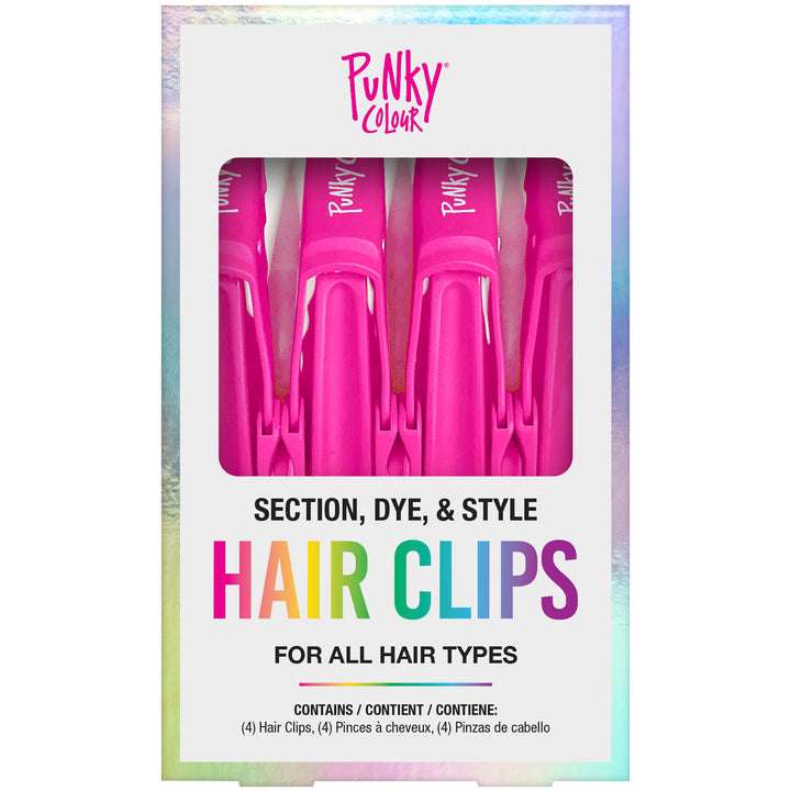 Punky Colour Hair Clips for Sectioning, Styling, and Dyeing - Strong Grip, Non-Slip, For All Hair Types, Professional Salon Hair Tools, 4-Piece, 1-Pack