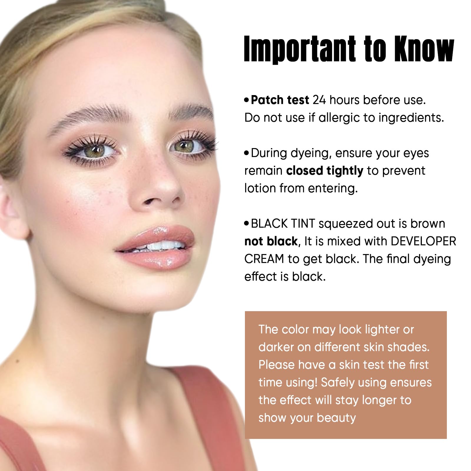 Lomansa Lash Color Kit - Instant Eyelash Color Black Brow Color with Natural Effects, Safe & Easy to Use 8ml