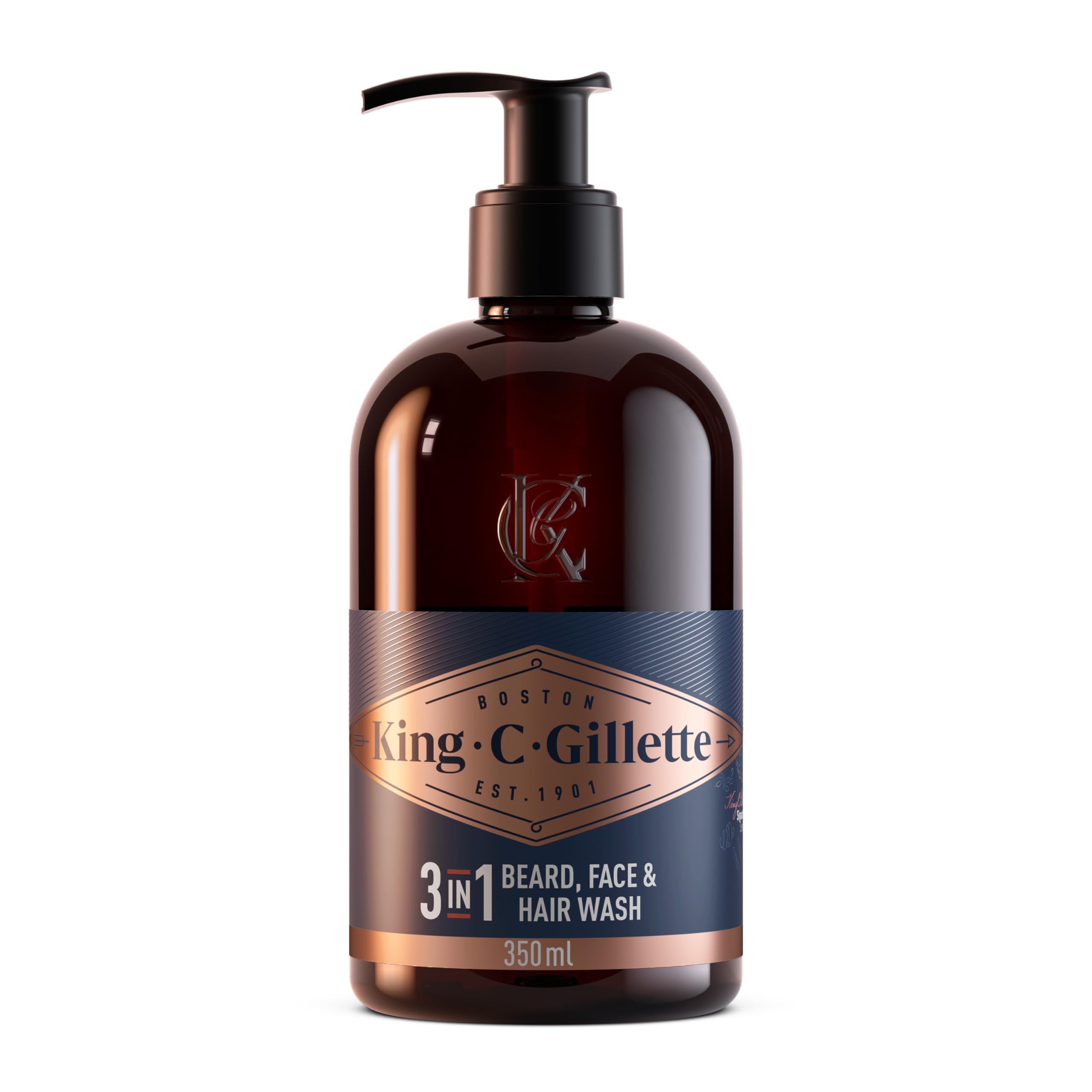 King C. Gillette Menââ‚¬â„¢s Beard and Face Wash with Coconut Water, Argan Oil and Avocado Oil, 11.8oz