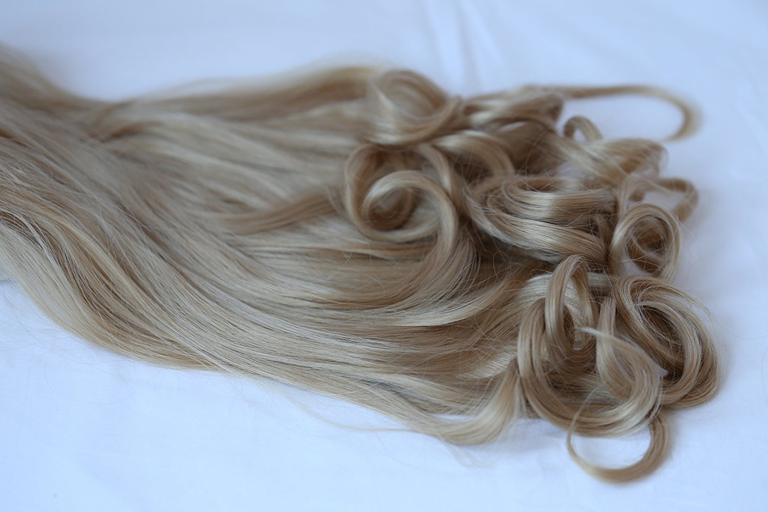 bleach blonde #25T613 H89 : PRETTYSHOP 24 Hair Piece Pony Tail Extension Very Long & Voluminous Curly Or Wavy Heat-Resisting H89
