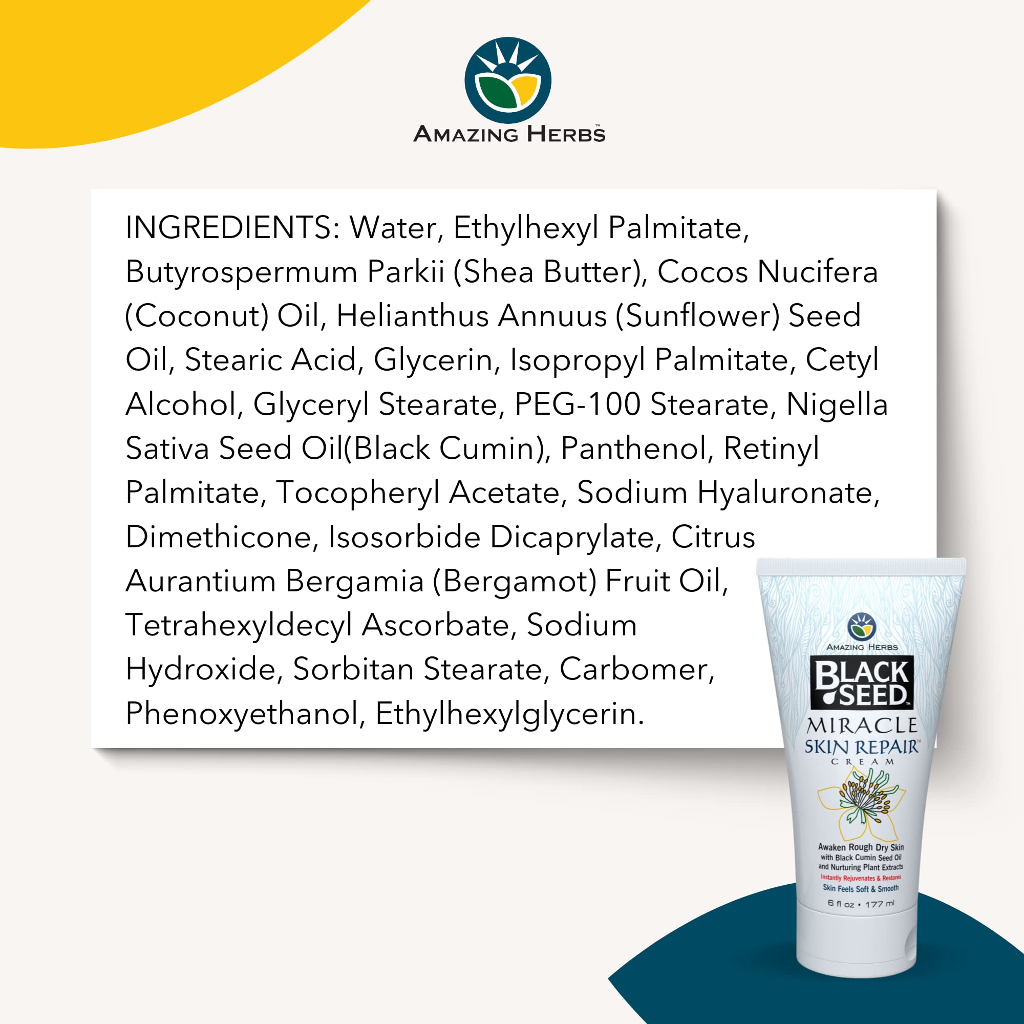 Black Seed Miracle Skin Repair Cream, 6 Ounce