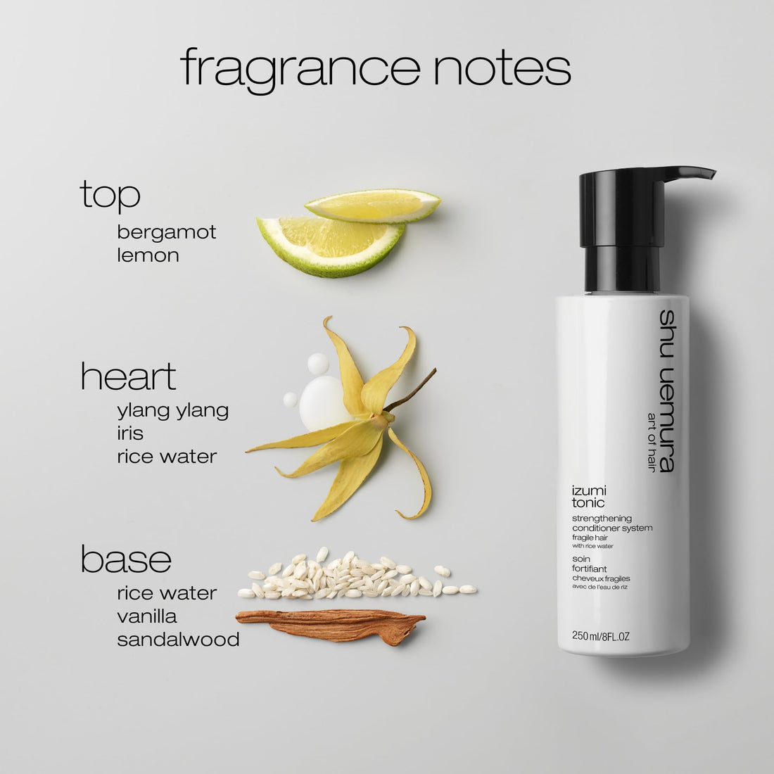 Shu Uemura Izumi Tonic Strengthening & Thickening Rice Water Conditioner - Hydrates and Repairs Damaged Hair, Smooths and Adds Shine, With Japanese Rice Water