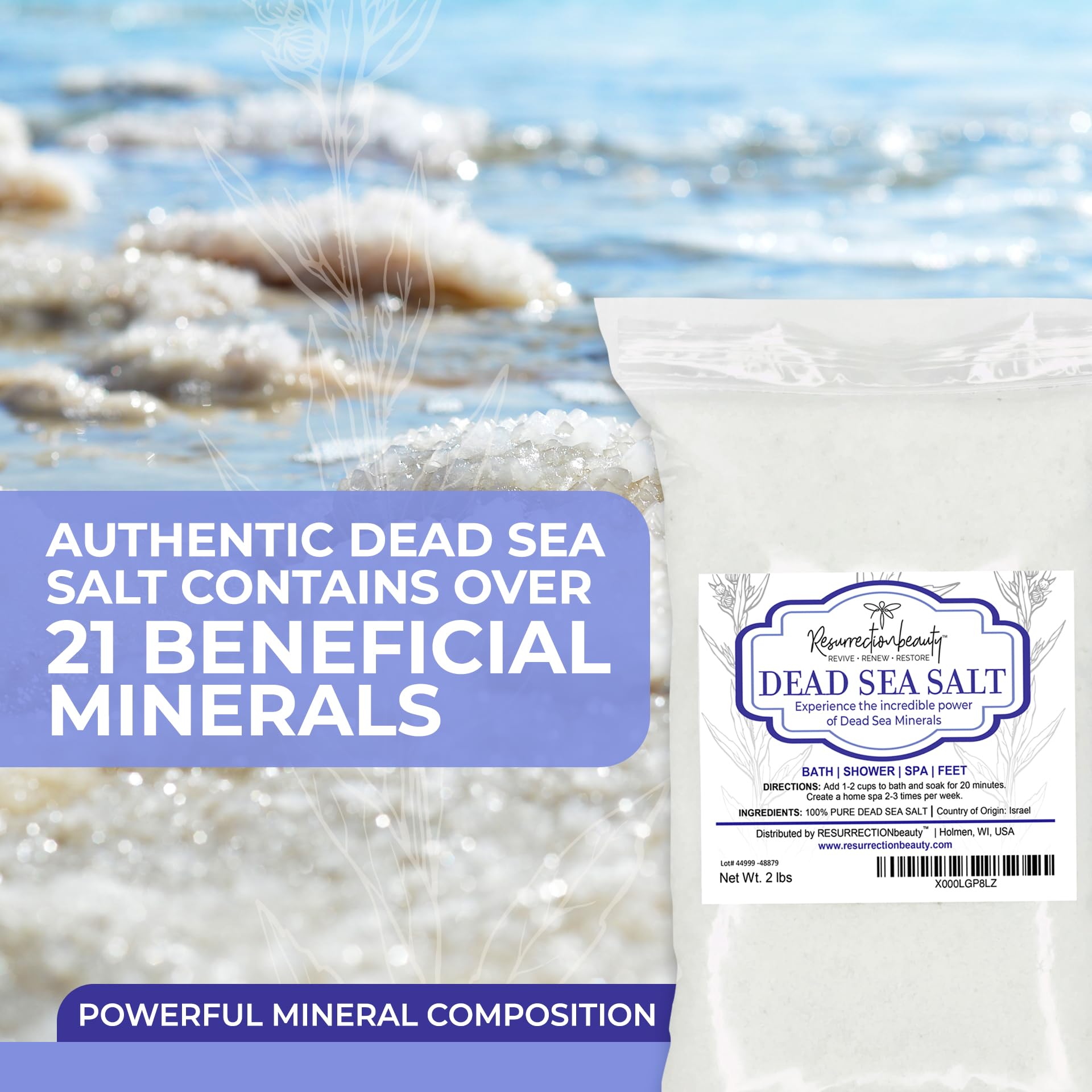 100% Pure Dead Sea Salt 2lb