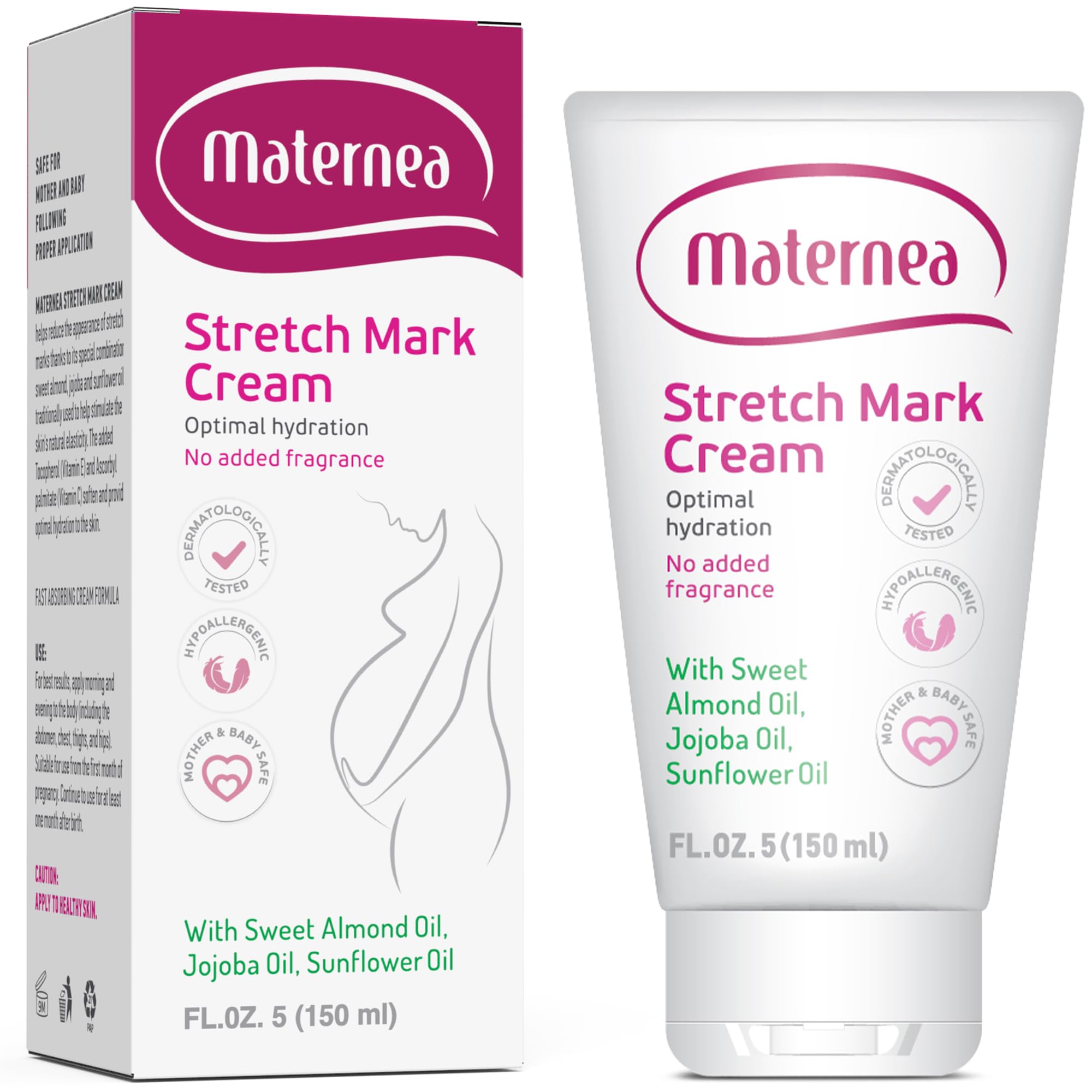 Maternea Stretch Mark Cream - Provides optimal skin hydration and improves its appearance. (150 ml)