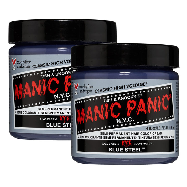 Manic Panic Semi-Permament Haircolor, Blue Steel 4 oz (Pack of 2)