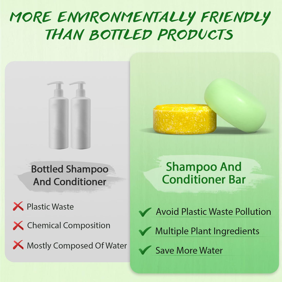 POP MODERN.C Rosemary Solid Shampoo and Conditioner Bar Set for Hair Growth, Moisturizing, 160g, 2.8219 Ounce, 2x80g Soaps, 2 Wooden Holder, Mother's Day Gift