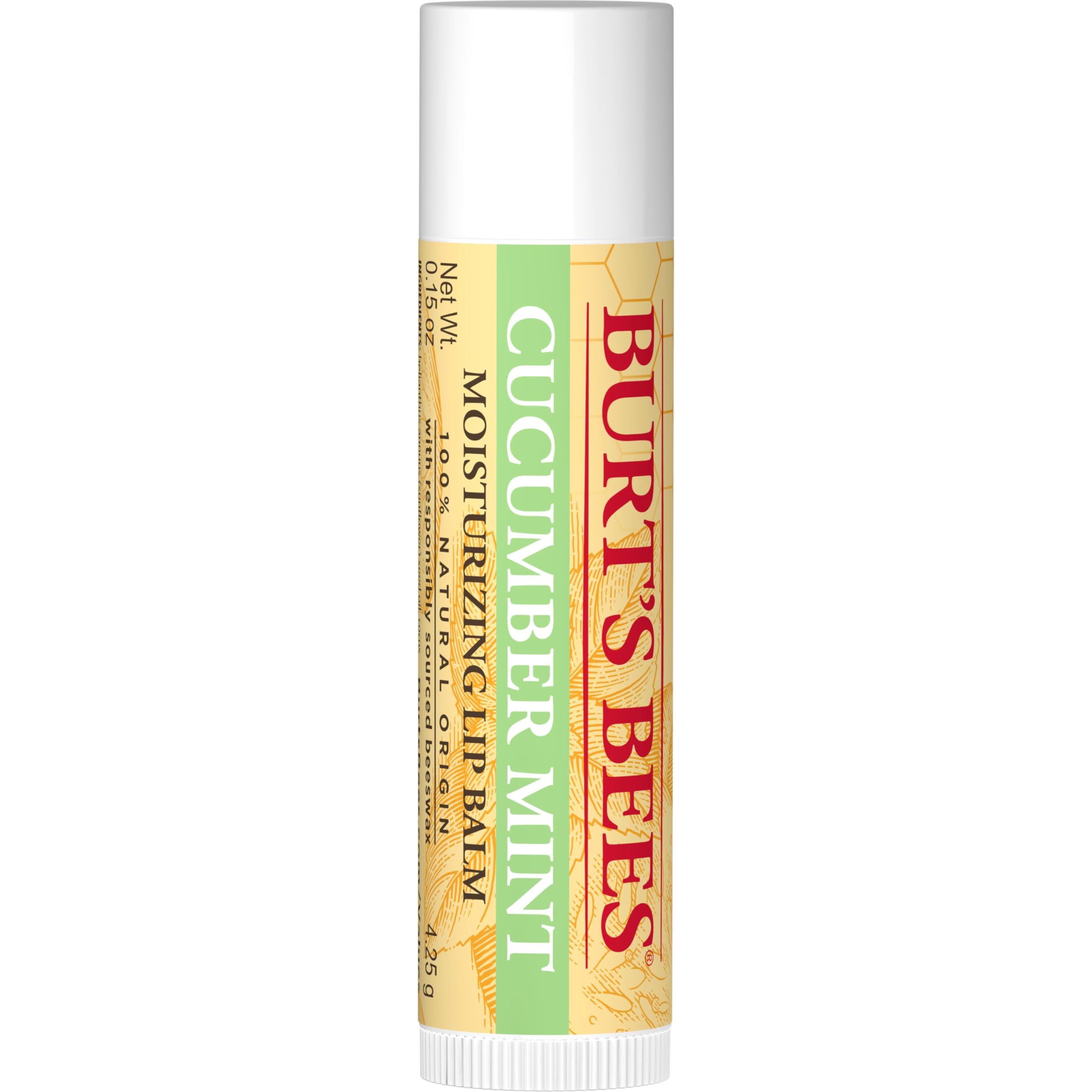 Burt's Bees Gifts, 4 Lip Balm Products, Balm Bouquet Spring Set - Classic Beeswax, Vanilla Bean, Cucumber Mint & Coconut Pear (4 Pack)