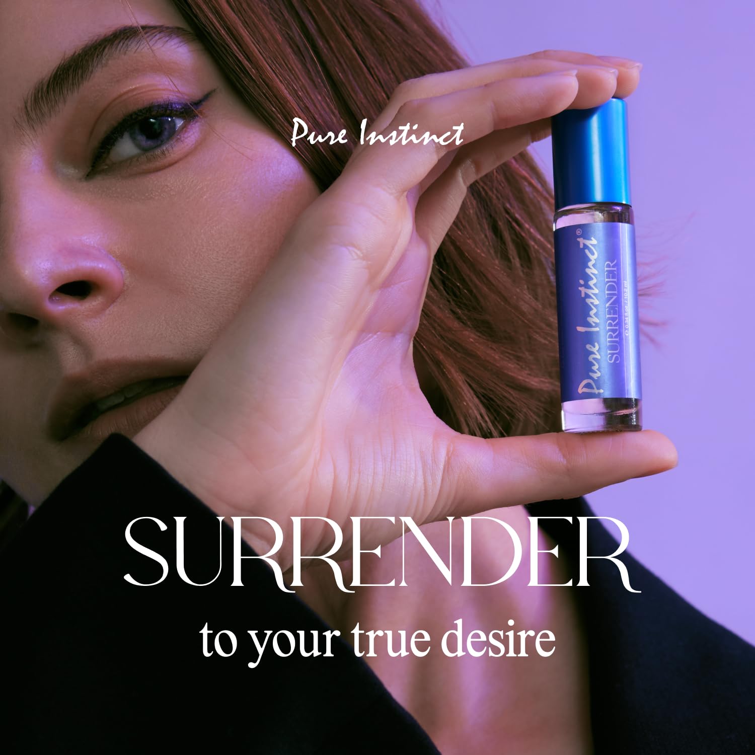 Pure Instinct SURRENDER Roll-On The Original Pheromone Infused Body Oil Perfume Fragrance EdP Parfum - For Her Women - TSA Ready 0.34 fl oz