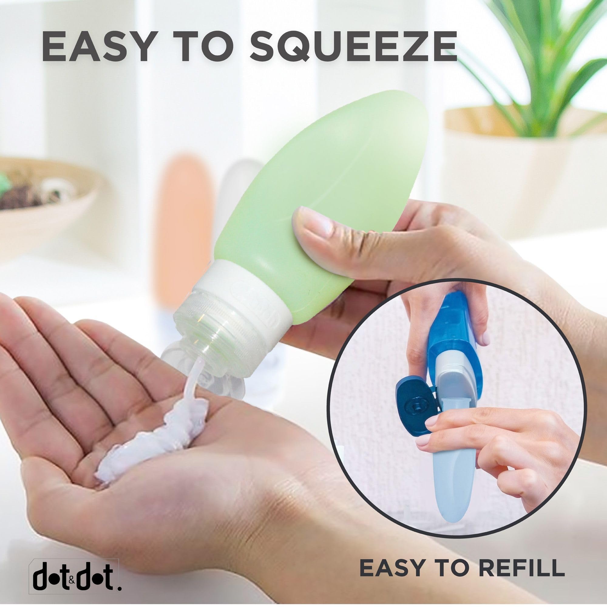 4 Leak Proof Travel Bottles - 3 oz Travel Containers for Travel Size Toiletries with TSA Quart Bag