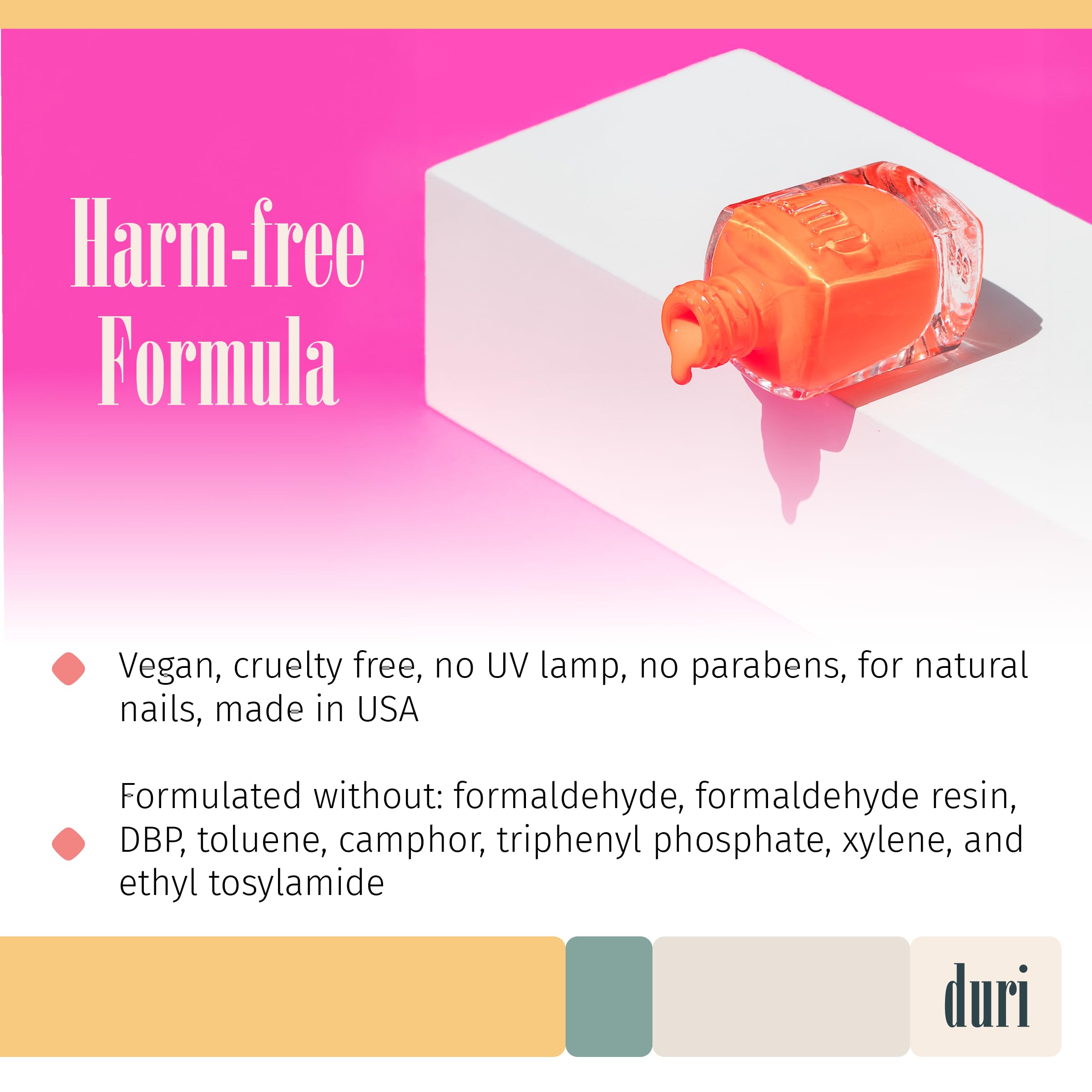 duri Nail Polish, 647N, The O.C. Orange, Neon Orange, Matte Finish,0.5 Fl Oz