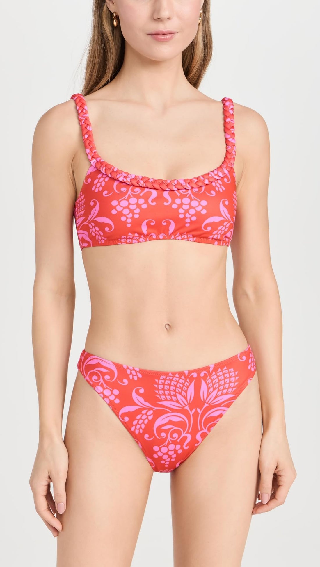 Rhode Women's Bibi Bikini Top, Anjuna, Print, Red, XS