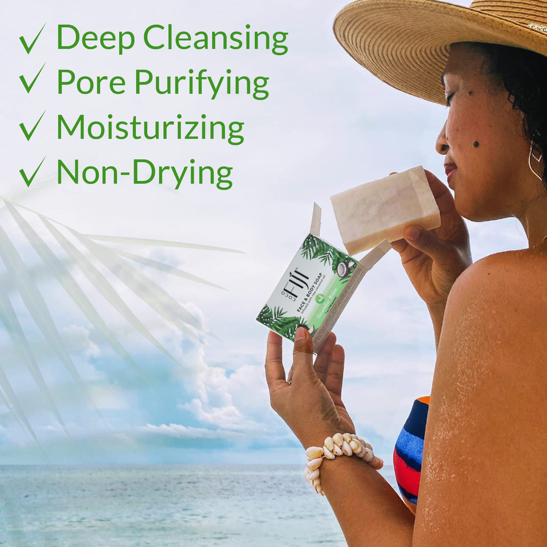 Organic Fiji Coconut Oil Soap, For Face and Body, Cucumber Melon, 7-Ounces by Organic Fiji