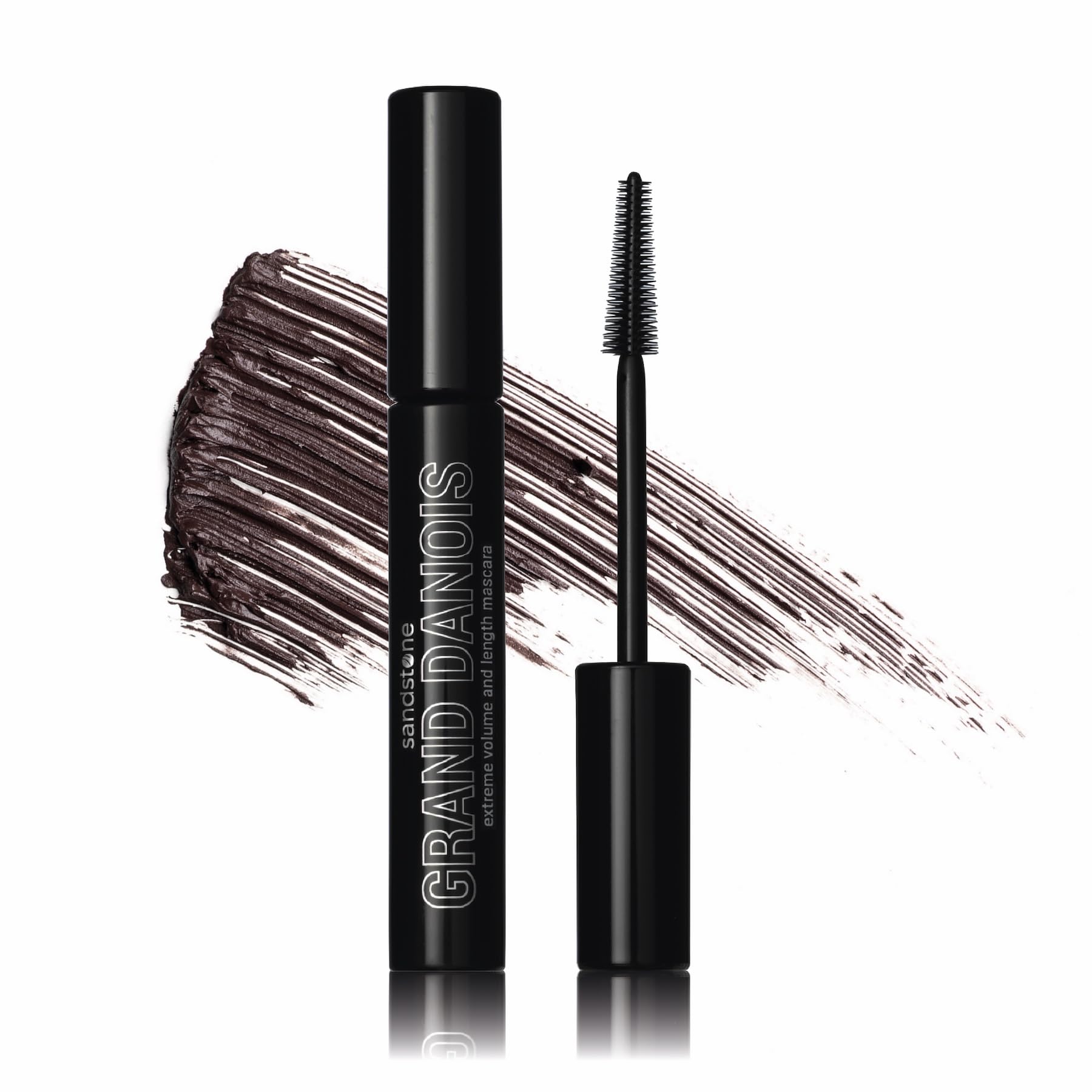 Sandstone Scandinavia Hypoallergenic Mascara Sensitive Eyes - Smudge-Proof, Sweatproof, Lengthening Mascara for Maximum Volume and Length - Vegan, Non Toxic Mascara (Brown, 9 ml)