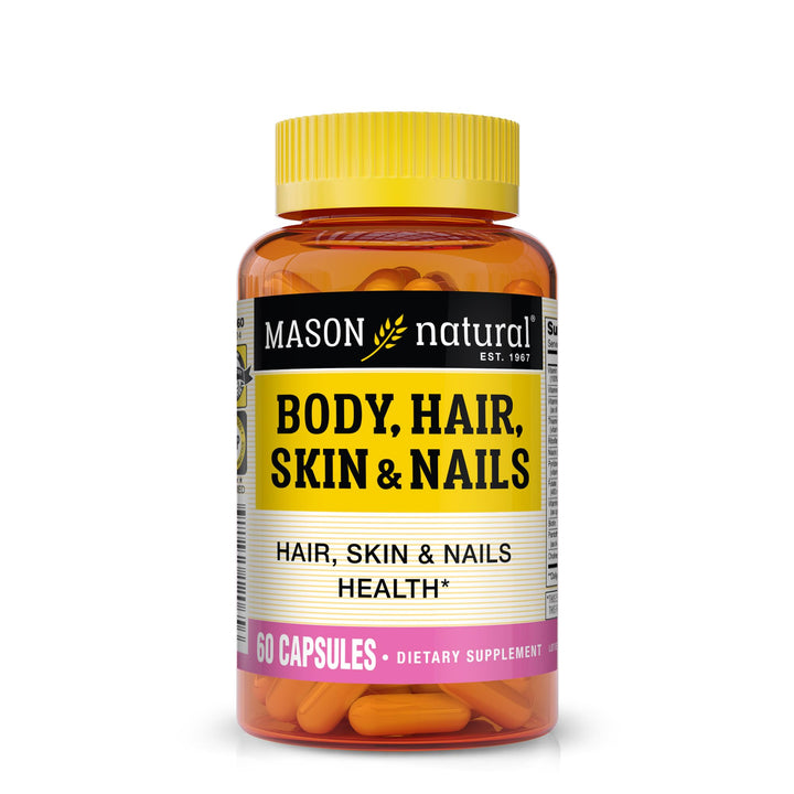 MASON NATURAL Body, Hair, Skin & Nails, with Vitamins A, C, E & Biotin, Supports Healthy Hair, Skin & Nails, 60 Capsules