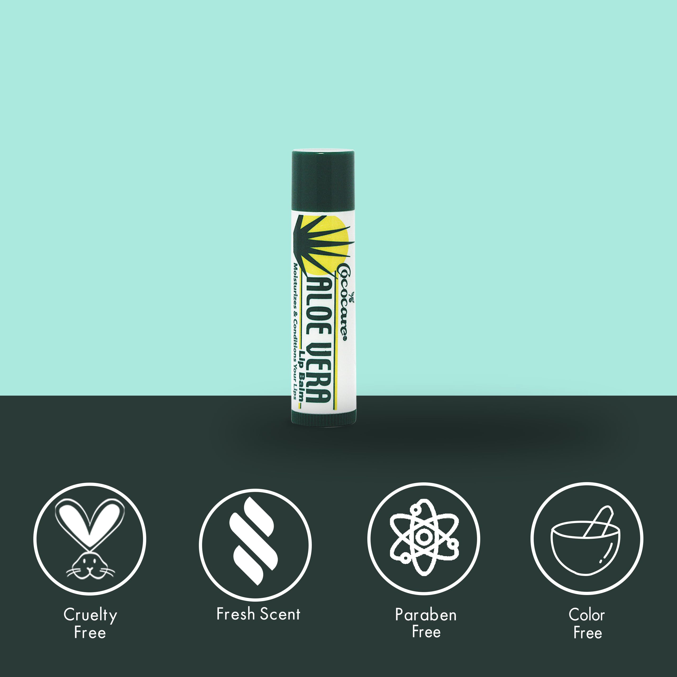 Cococare Aloe Vera Lip Balm 0.15 Oz - Lip Balm for Chapped Lips - 2 Pack