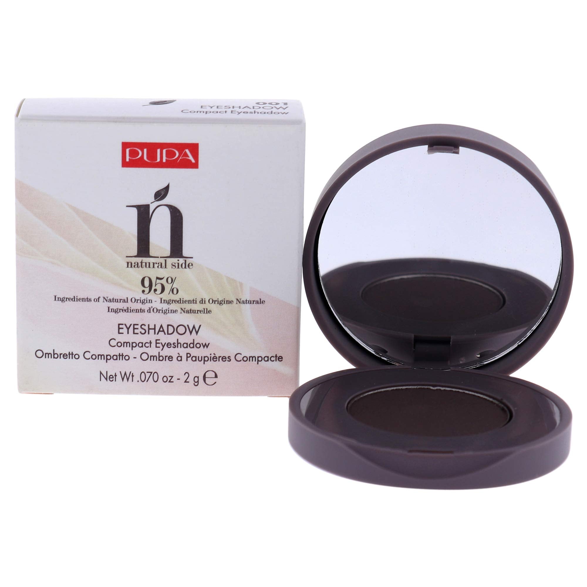 PUPA Milano Natural Side Compact Eyeshadow - 001 Violet Graphite for Women - 0.07 oz Eye Shadow (I0111804)