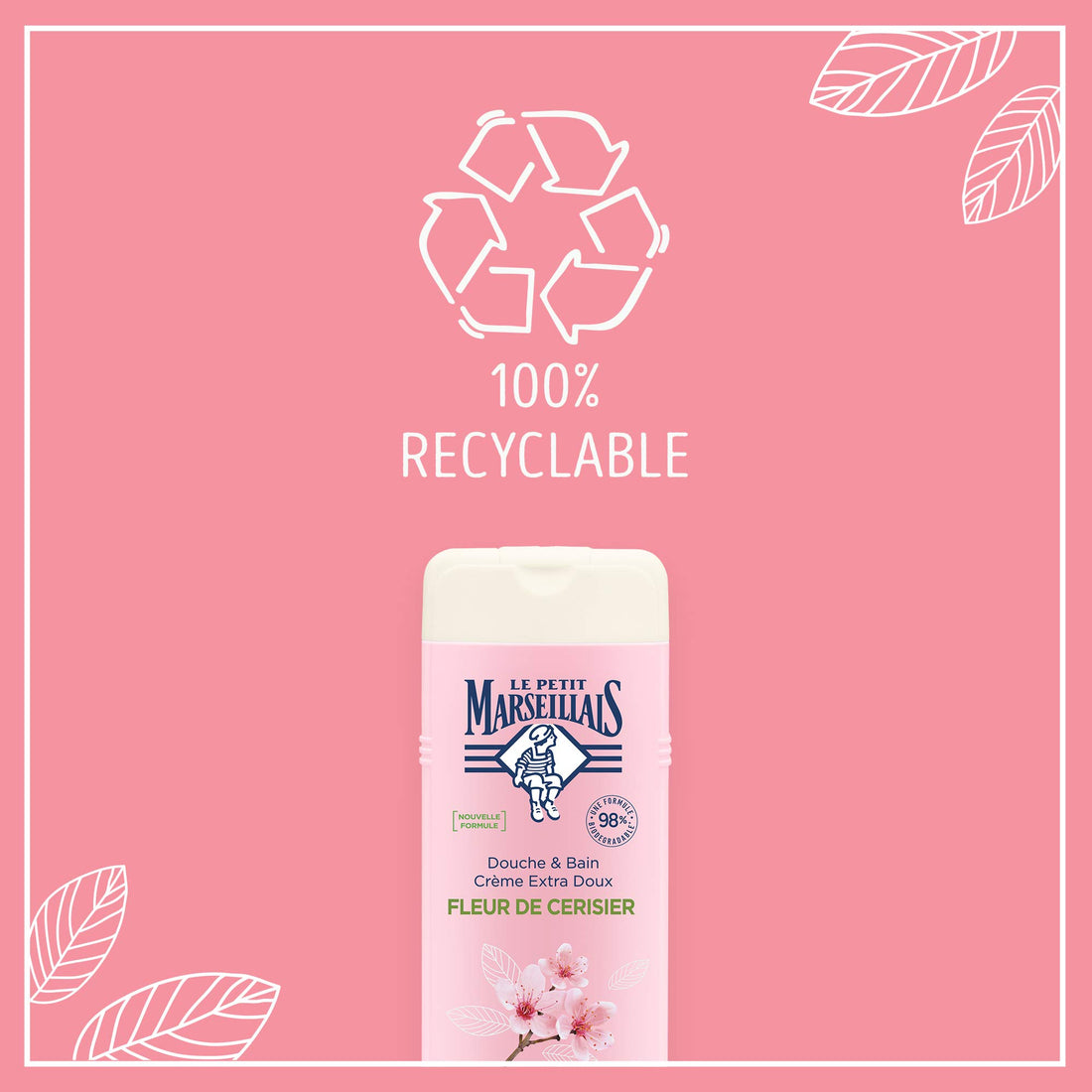 Le Petit Marseillais Shower & Bath Extra Gentle Cherry Blossom Body Wash Cream 650ml