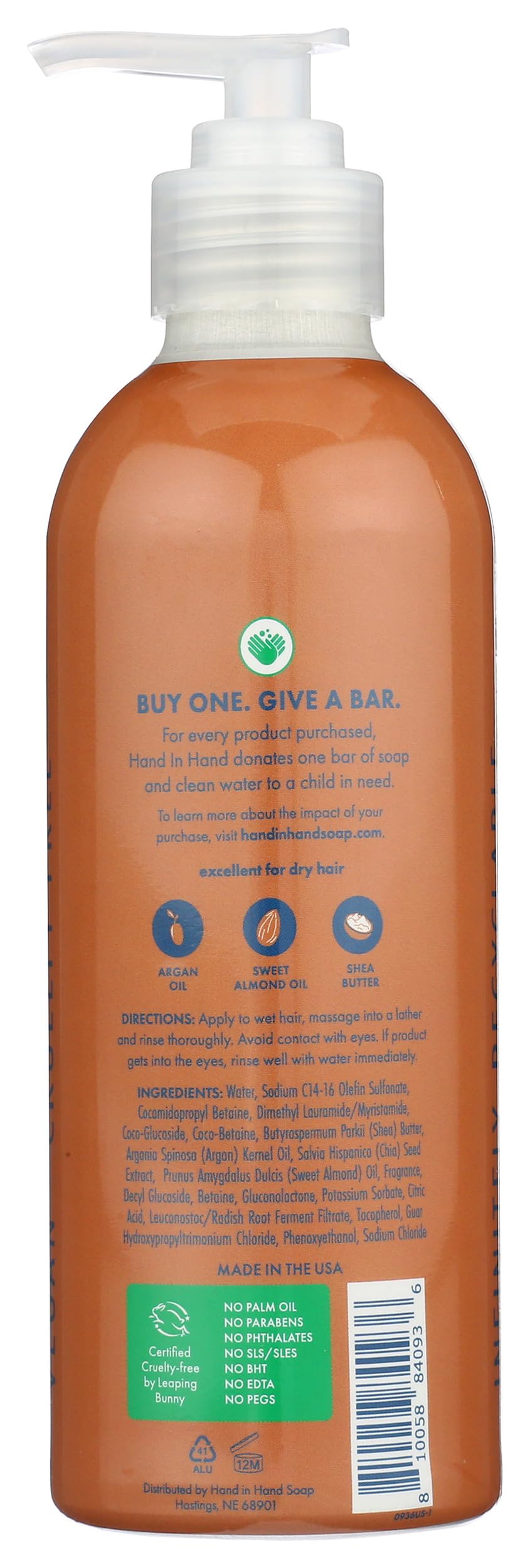 HAND IN HAND Almond Creme Repair Shampoo, 12 FZ