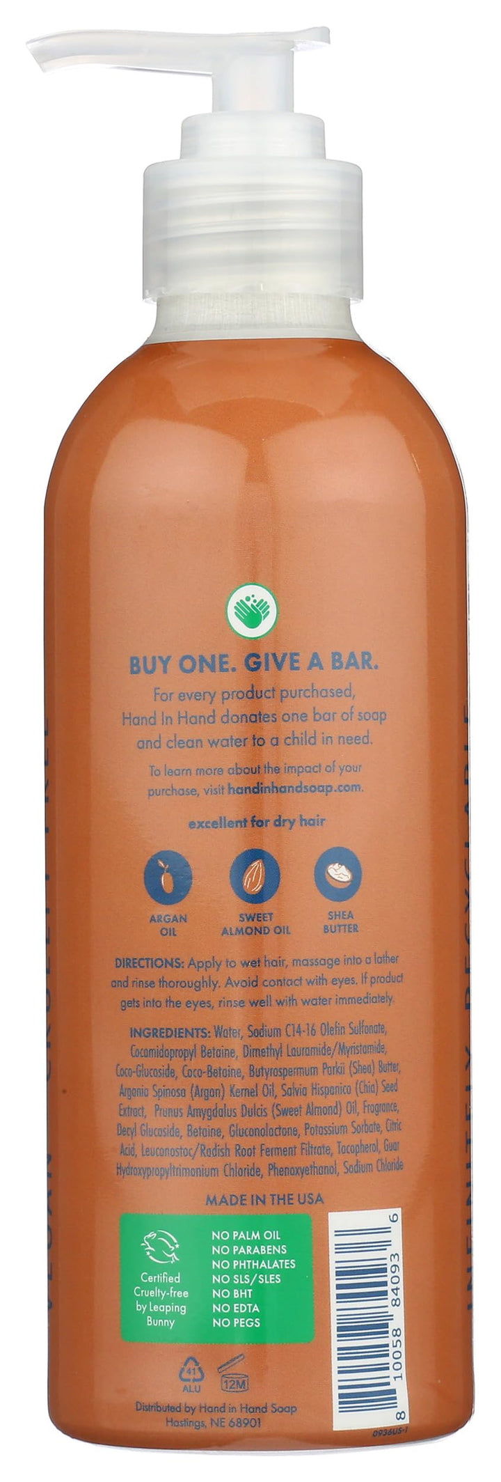 HAND IN HAND Almond Creme Repair Shampoo, 12 FZ