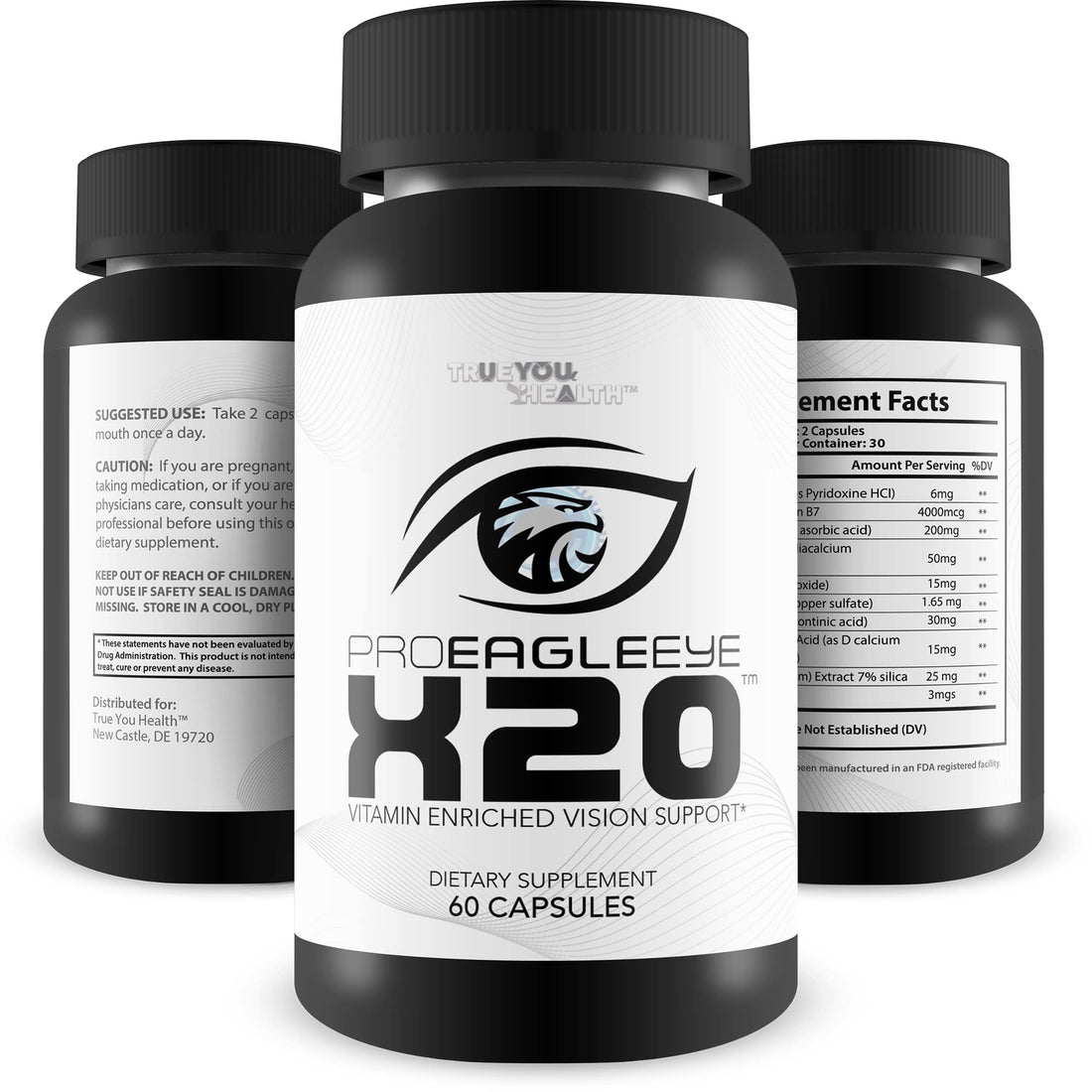 Pro EagleEye x20 - Vitamin Enriched Vision Support - Multi-Vitamin & Mineral Vision Supplement - Aid Eye Sight & Eye Health - Pro Eagle Eye X20 Vitamins to Strengthen Vision - Aid Details