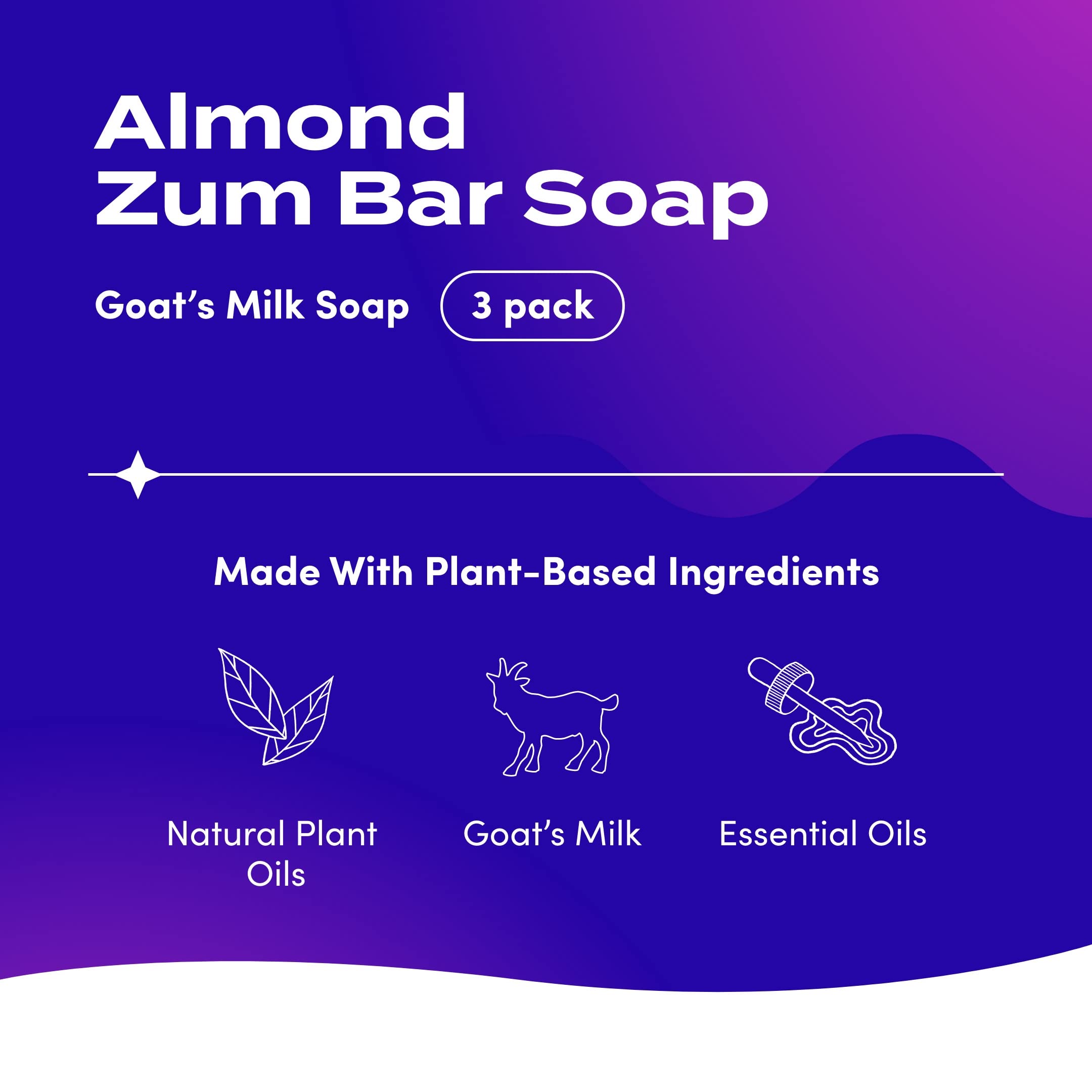 Indigo Wild: Zum Bar Goat's Milk Soap Bar, Almond 3 oz (3 pack)