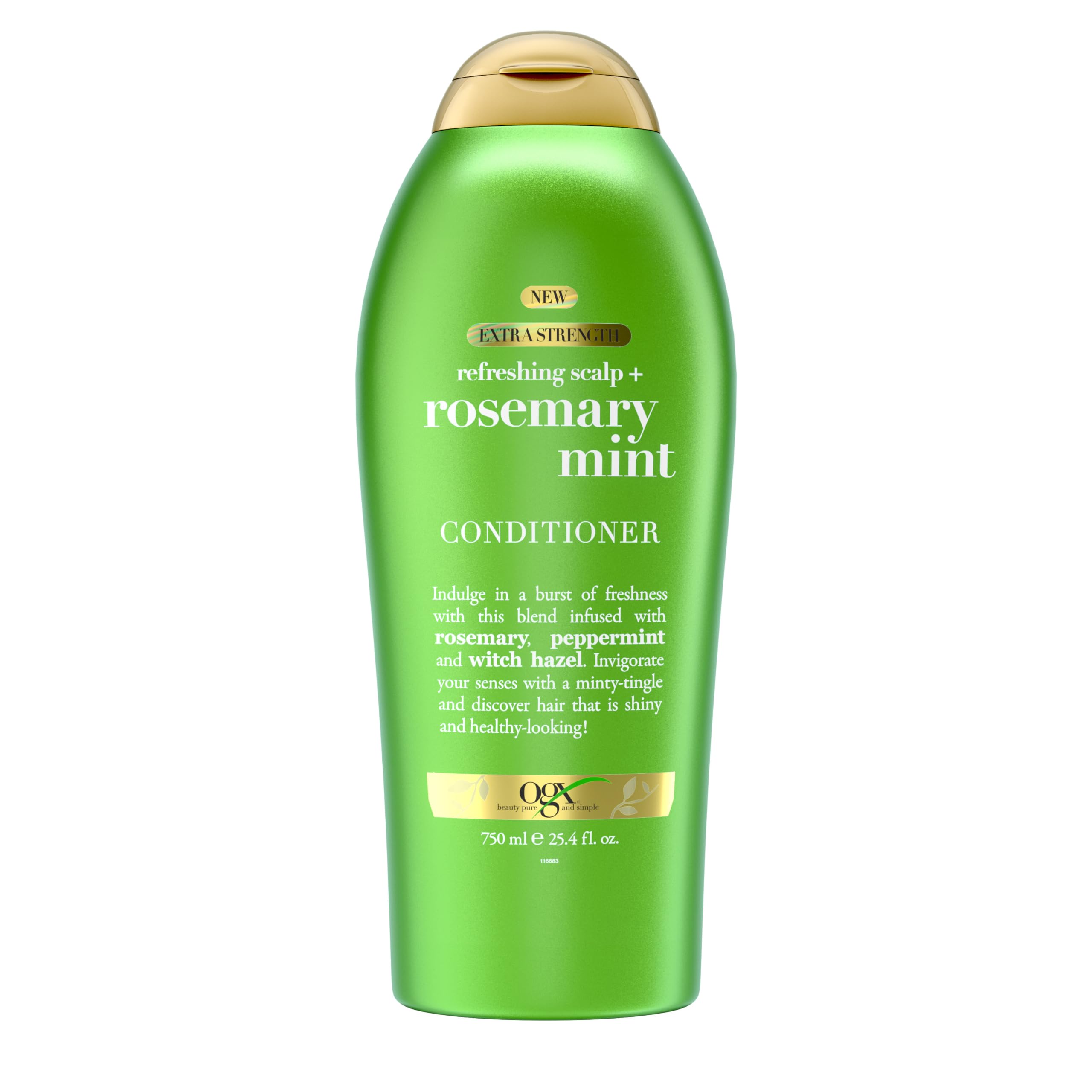 OGX Extra Strength Refreshing Scalp + Rosemary Mint Conditioner, Nourishing Conditioner Infused with Rosemary Mint for Shiny, Healthy-Looking Hair, Sulfate-Free Surfactants, 25.4 fl. Oz